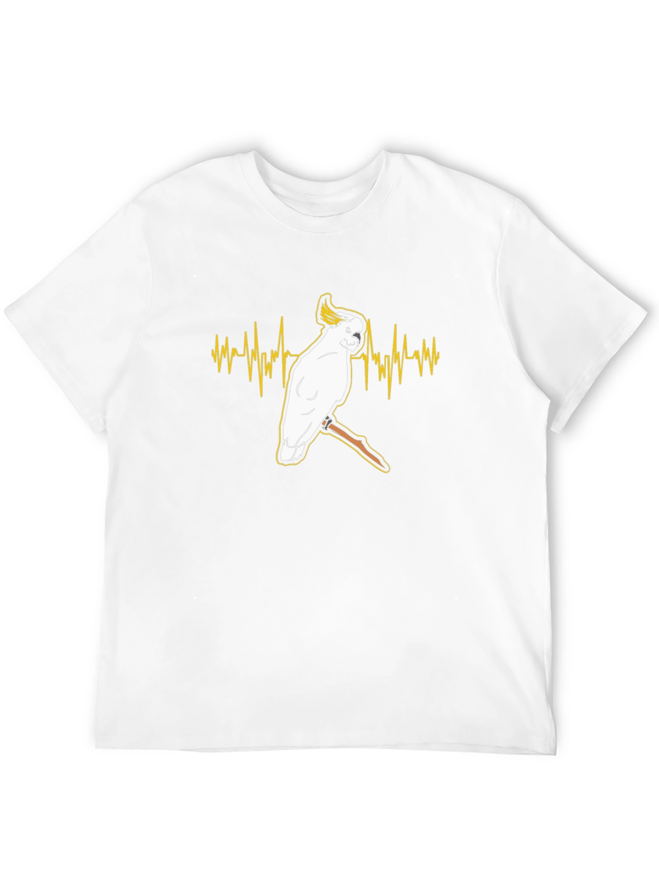 Cockatoo Heartbeat T-Shirt - Black Cotton Tee
