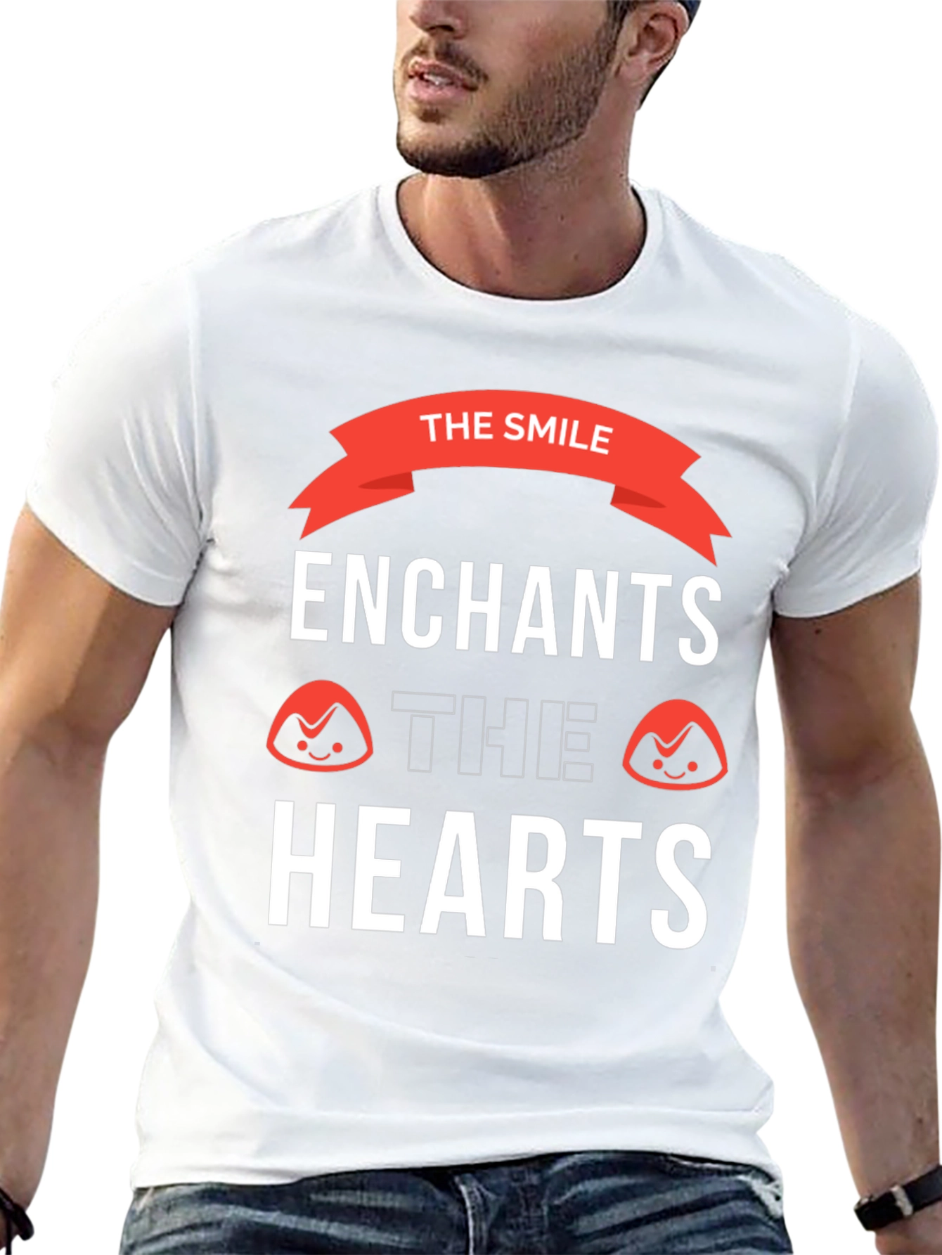The Smile Enchants Hearts Black Graphic Tee