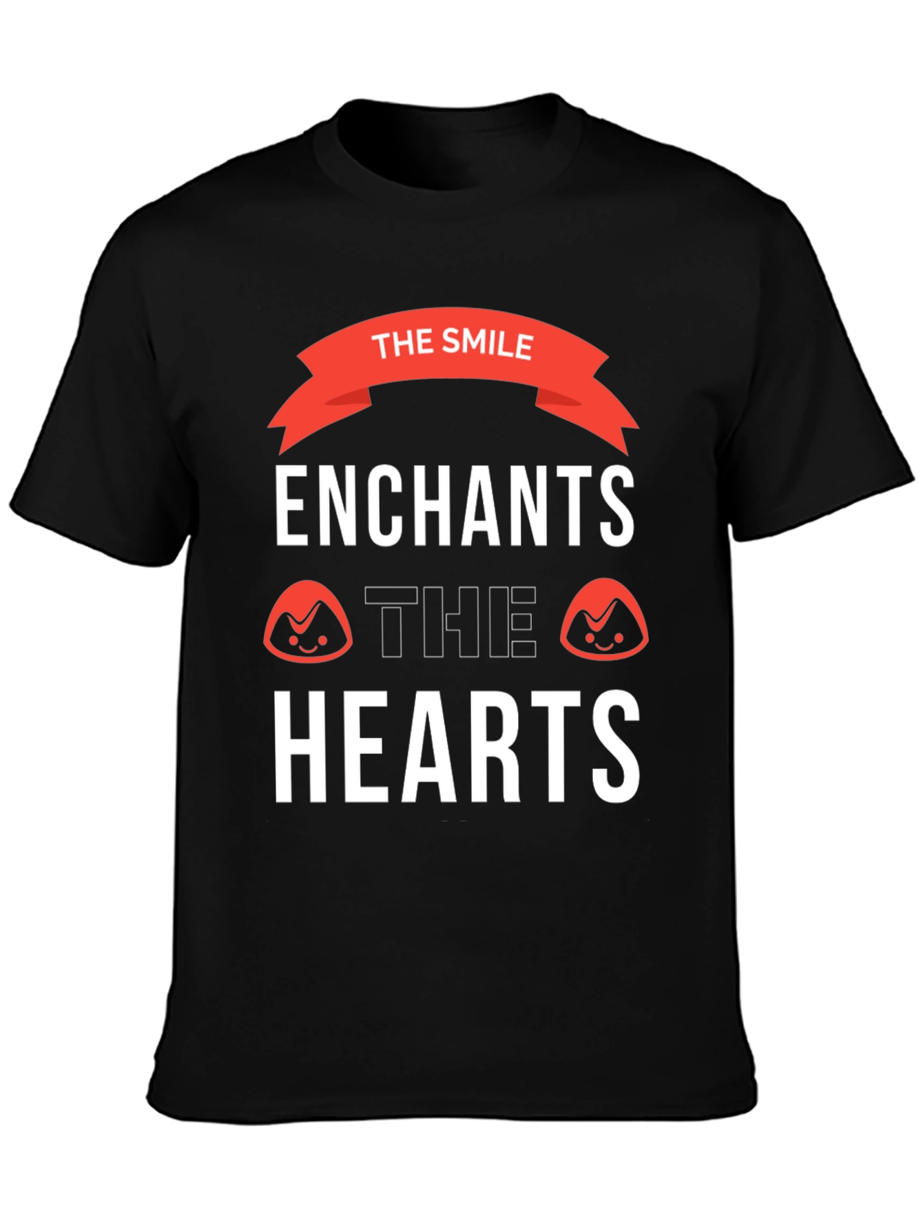 The Smile Enchants Hearts Black Graphic Tee