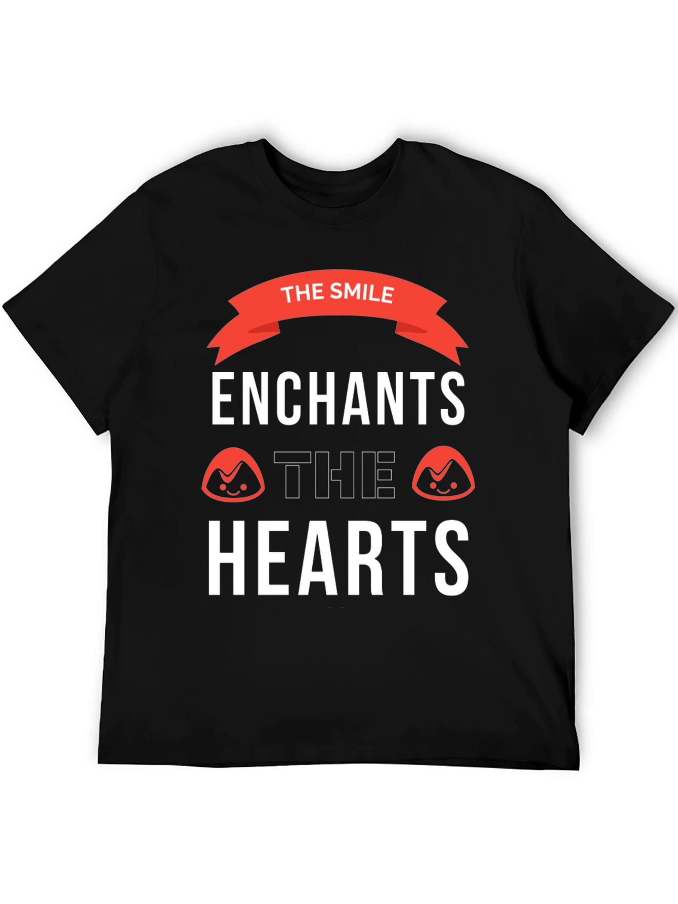 The Smile Enchants Hearts Black Graphic Tee