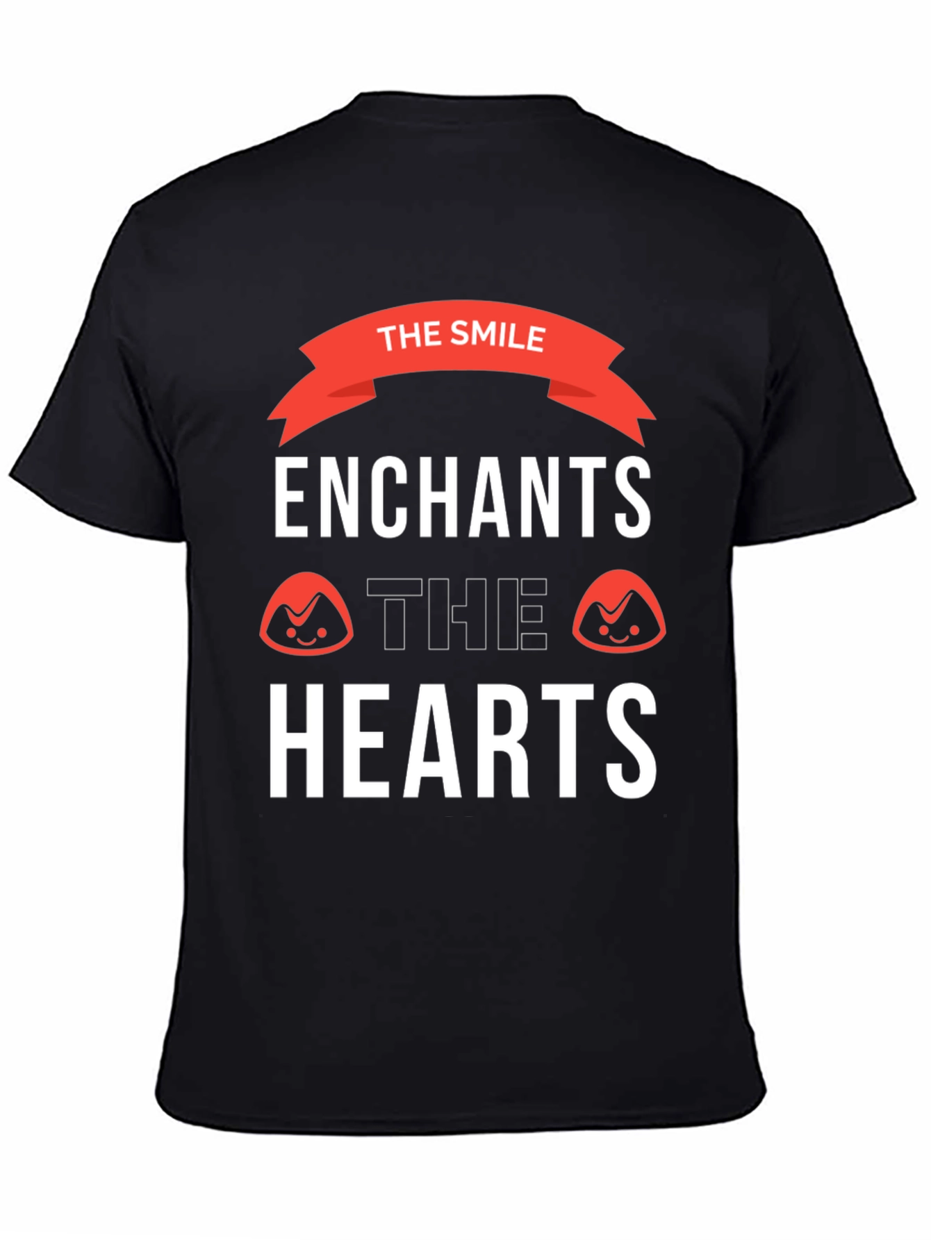The Smile Enchants Hearts Black Graphic Tee