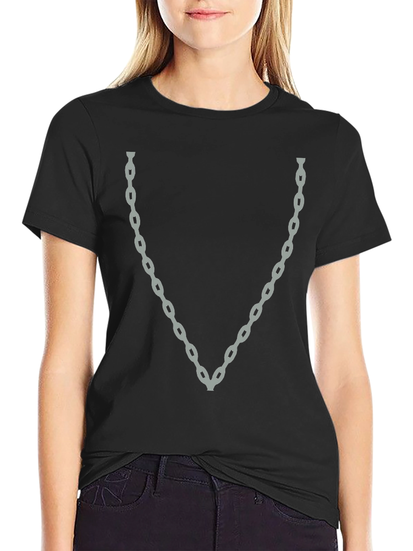 Chain Graphic Black T-Shirt - Stylish Casual Wear