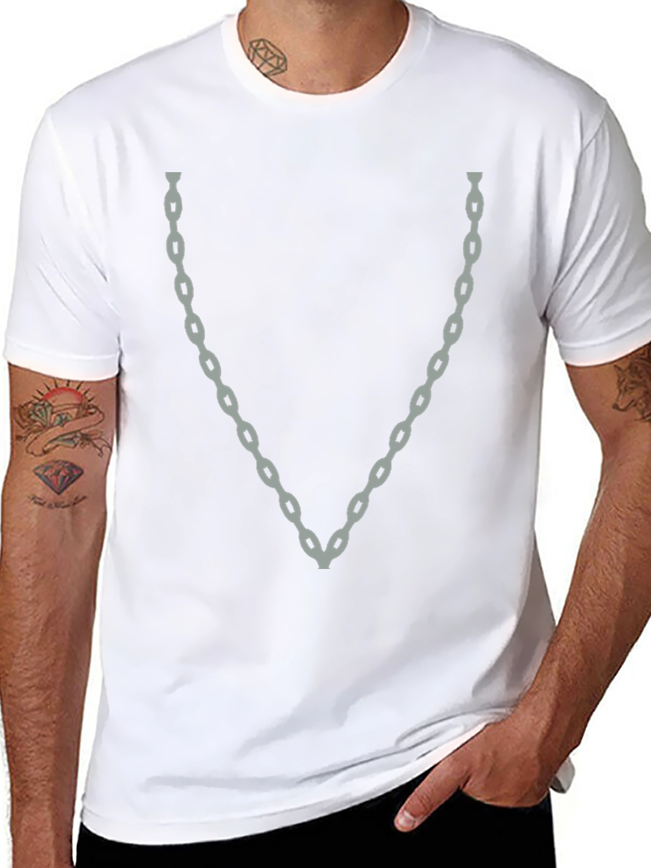 Chain Graphic Black T-Shirt - Stylish Casual Wear