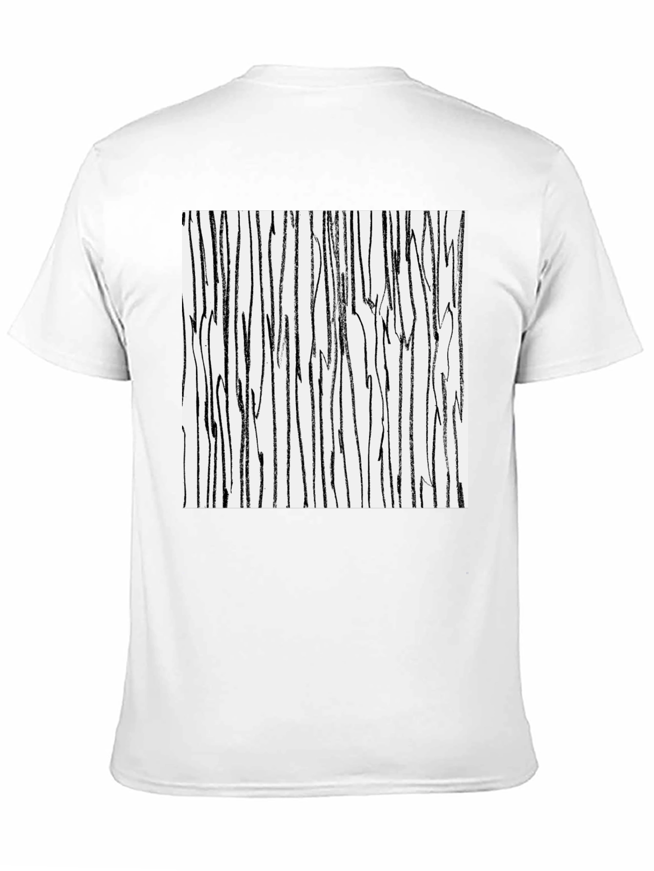 Abstract Stripe Print Black Cotton T-Shirt