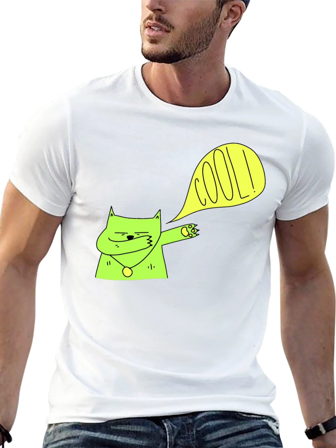 Cool Cat Dab T-Shirt - Stylish Black Tee