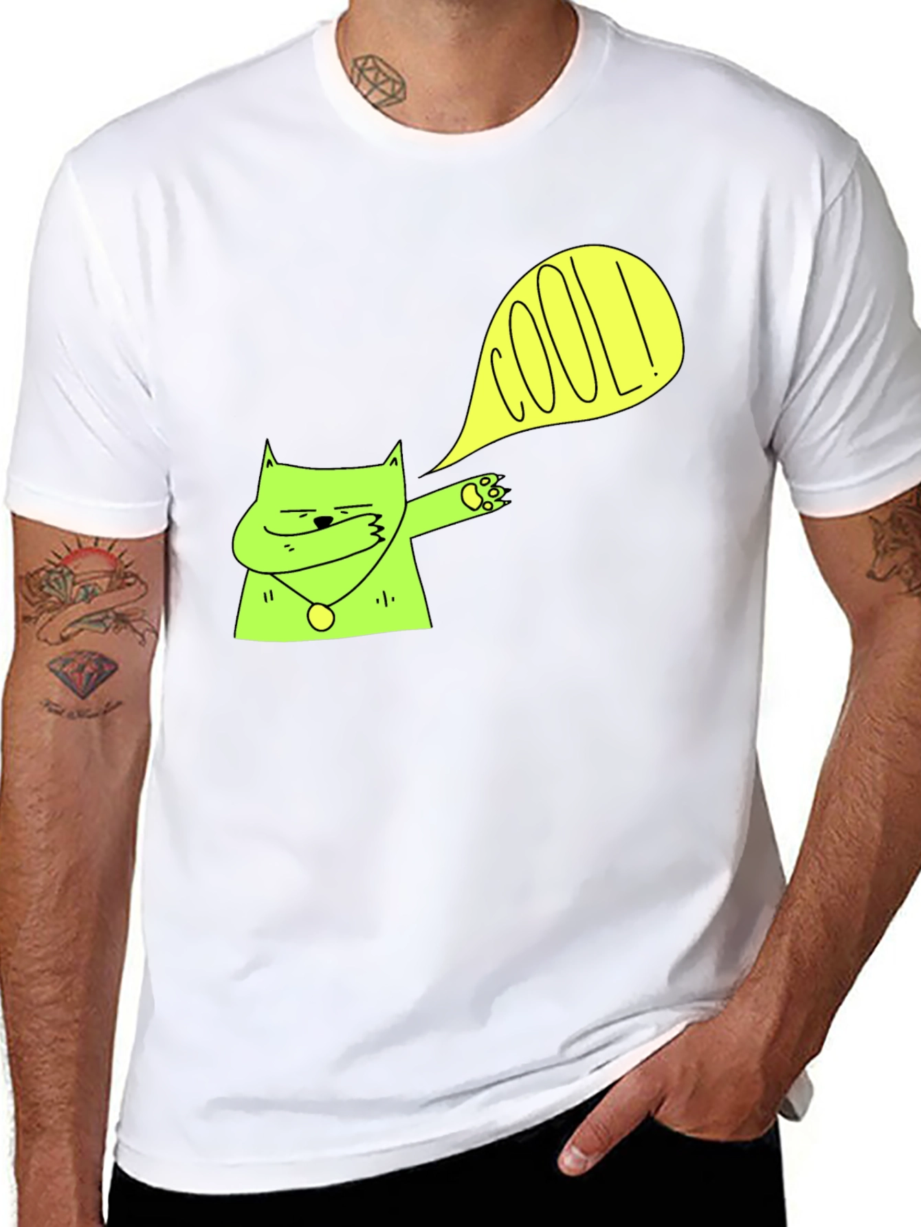 Cool Cat Dab T-Shirt - Stylish Black Tee