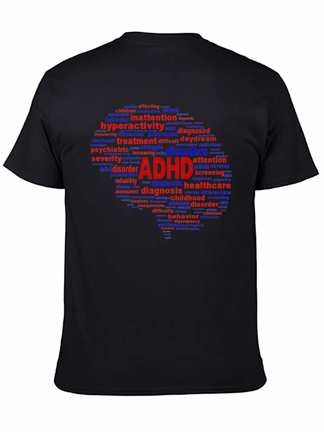 ADHD Awareness T-Shirt - Word Cloud Design