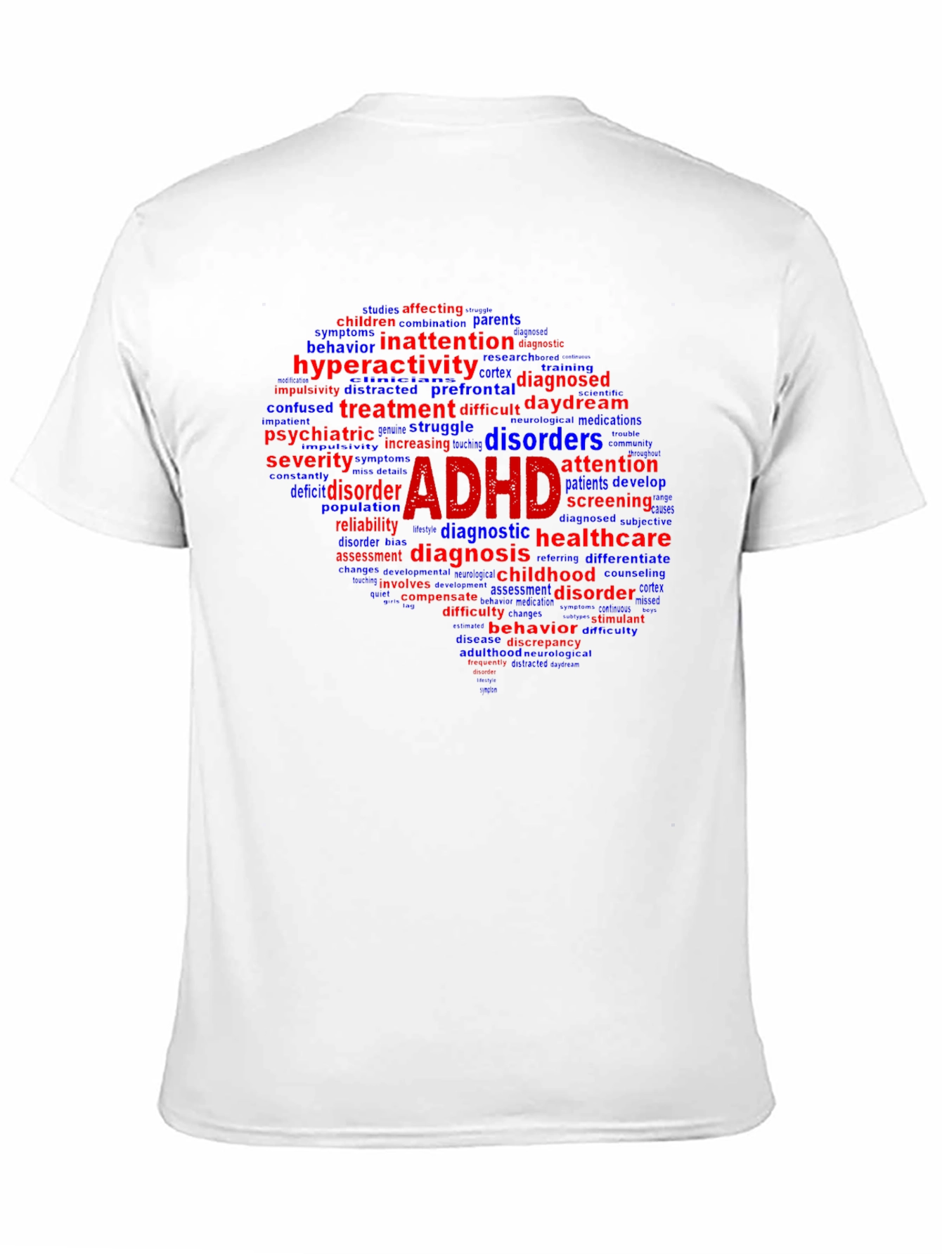ADHD Awareness T-Shirt - Word Cloud Design