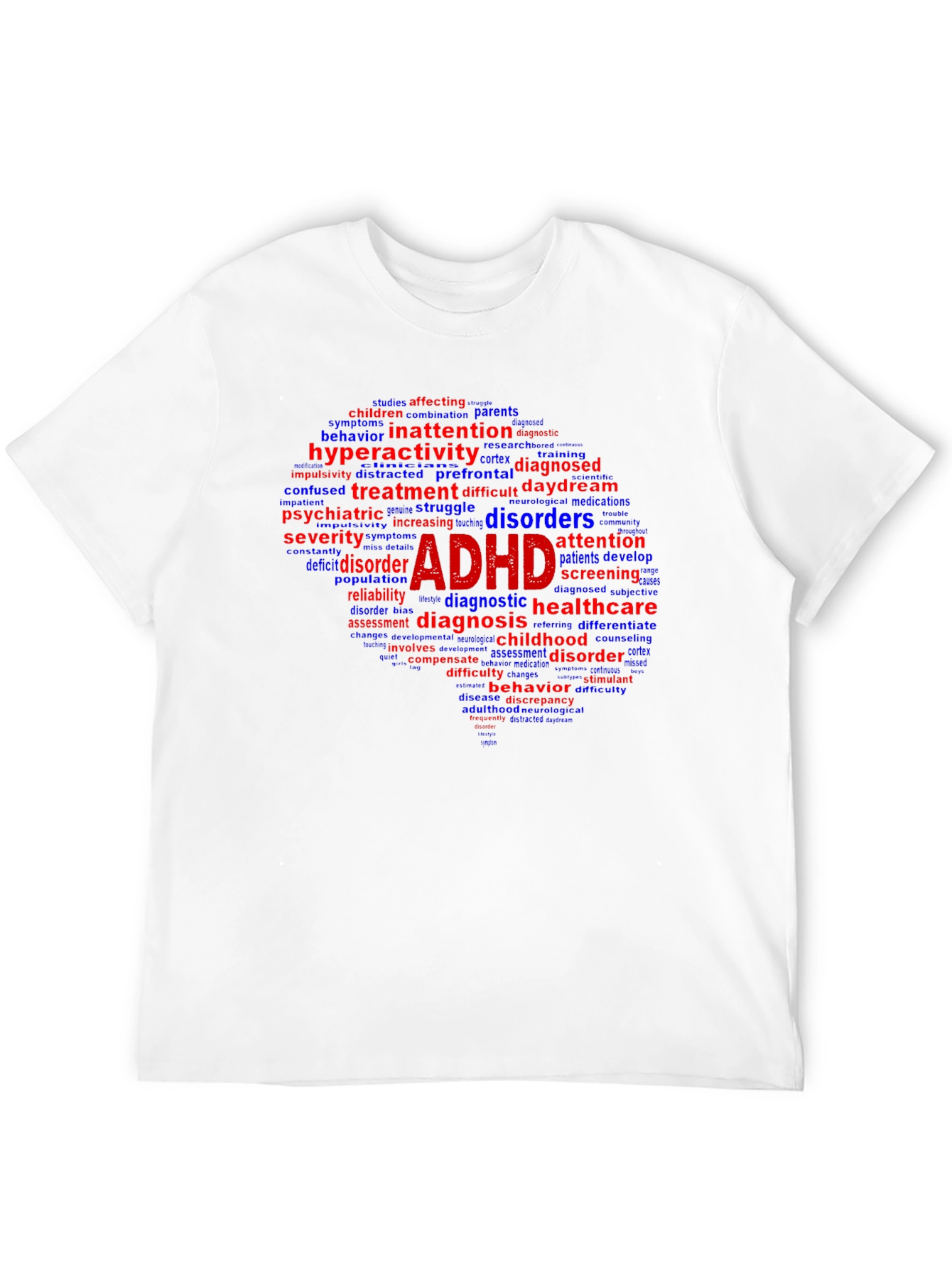 ADHD Awareness T-Shirt - Word Cloud Design