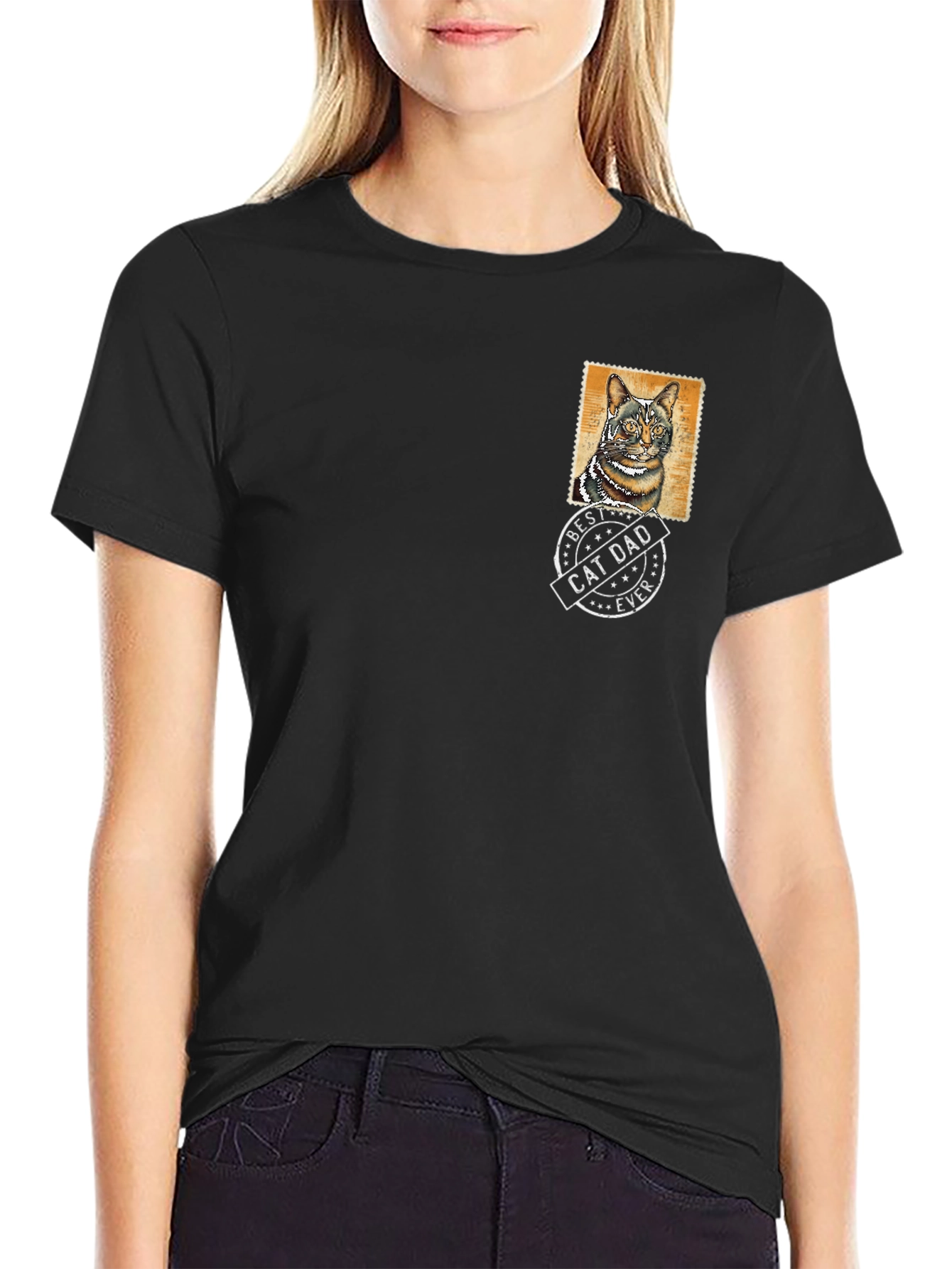 Best Cat Dad Ever Black T-Shirt