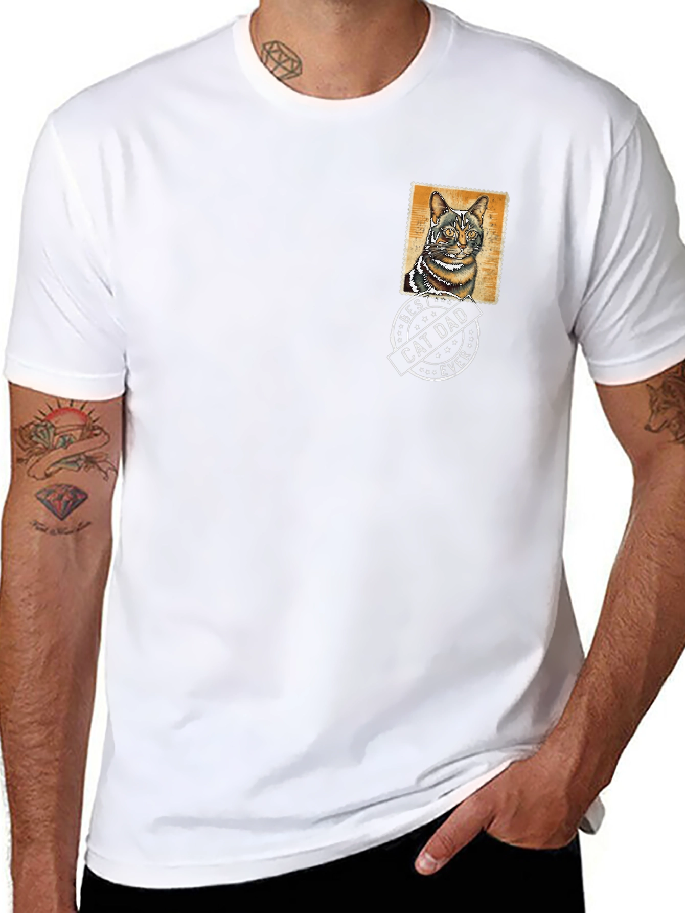 Best Cat Dad Ever Black T-Shirt