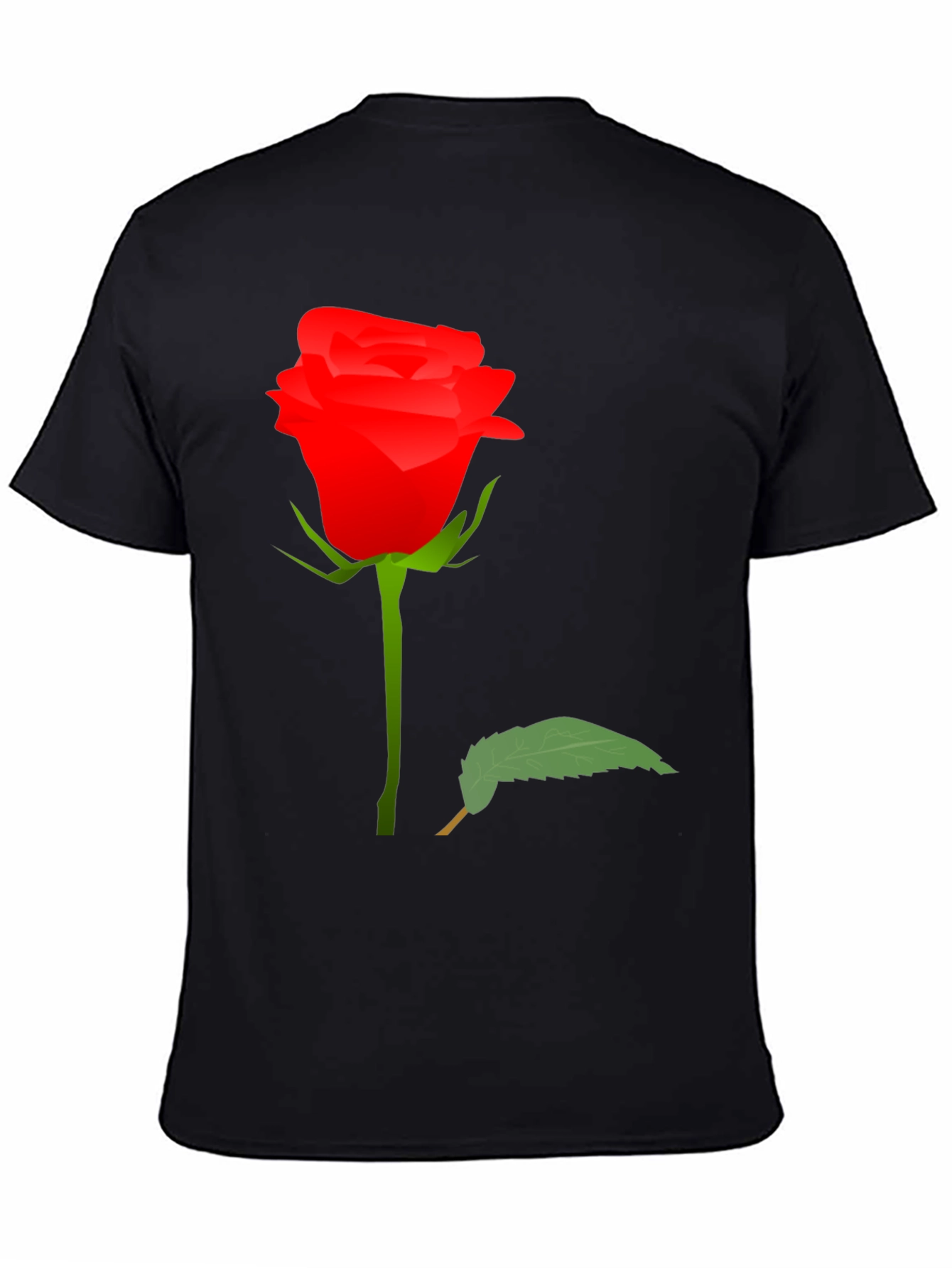 Rose Graphic Tee - Black Cotton T-Shirt