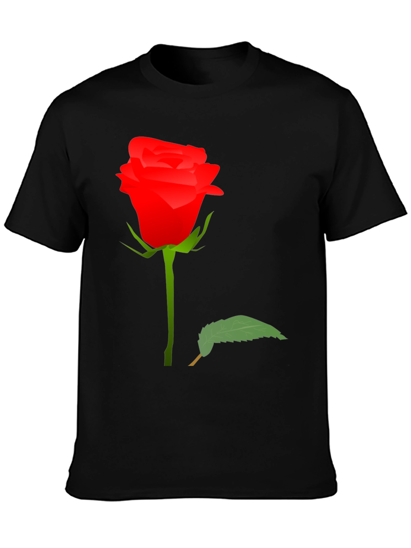 Rose Graphic Tee - Black Cotton T-Shirt