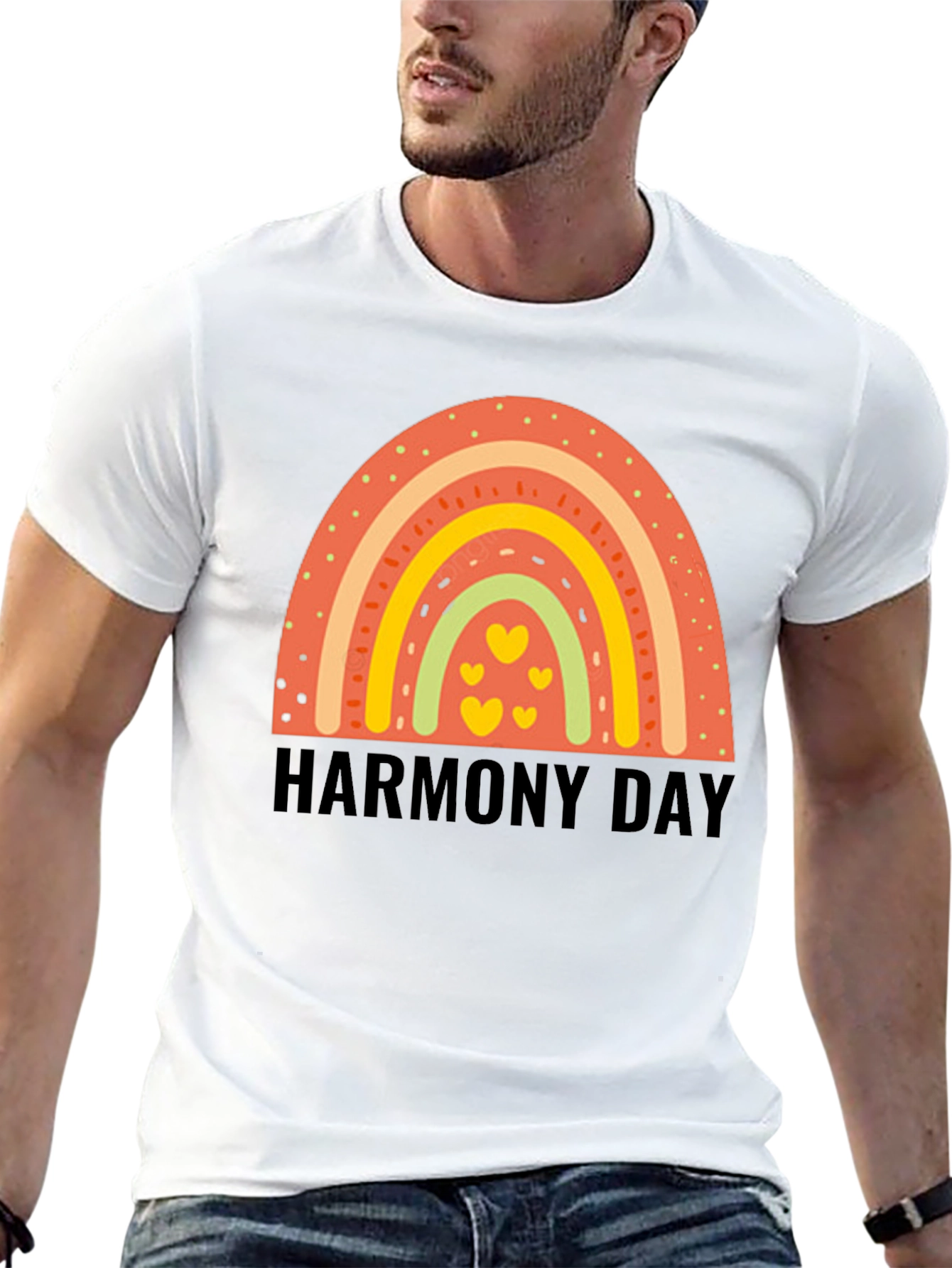 Harmony Day Rainbow Heart Tee