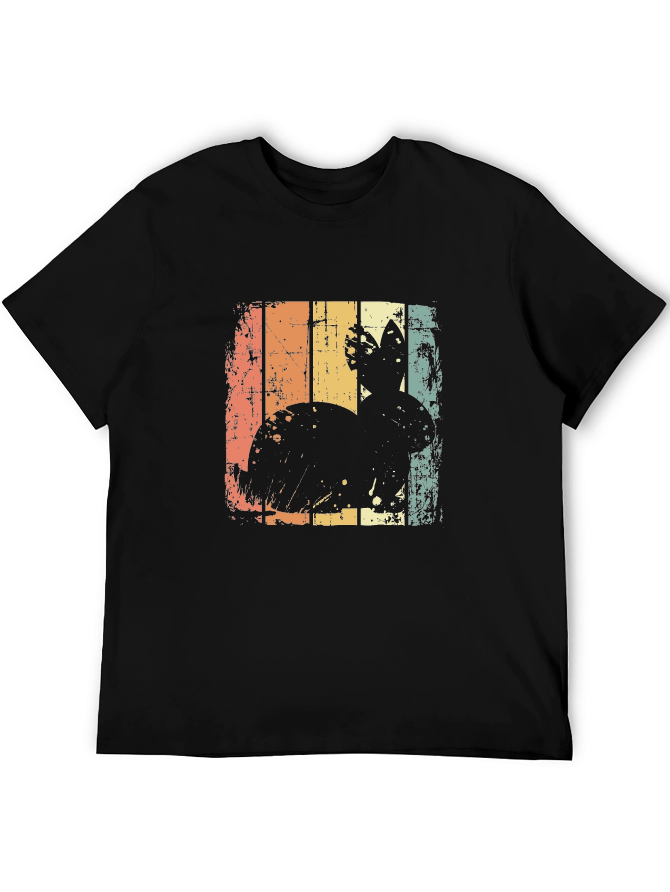 Retro Easter Bunny Graphic Tee - Mens Black T-Shirt
