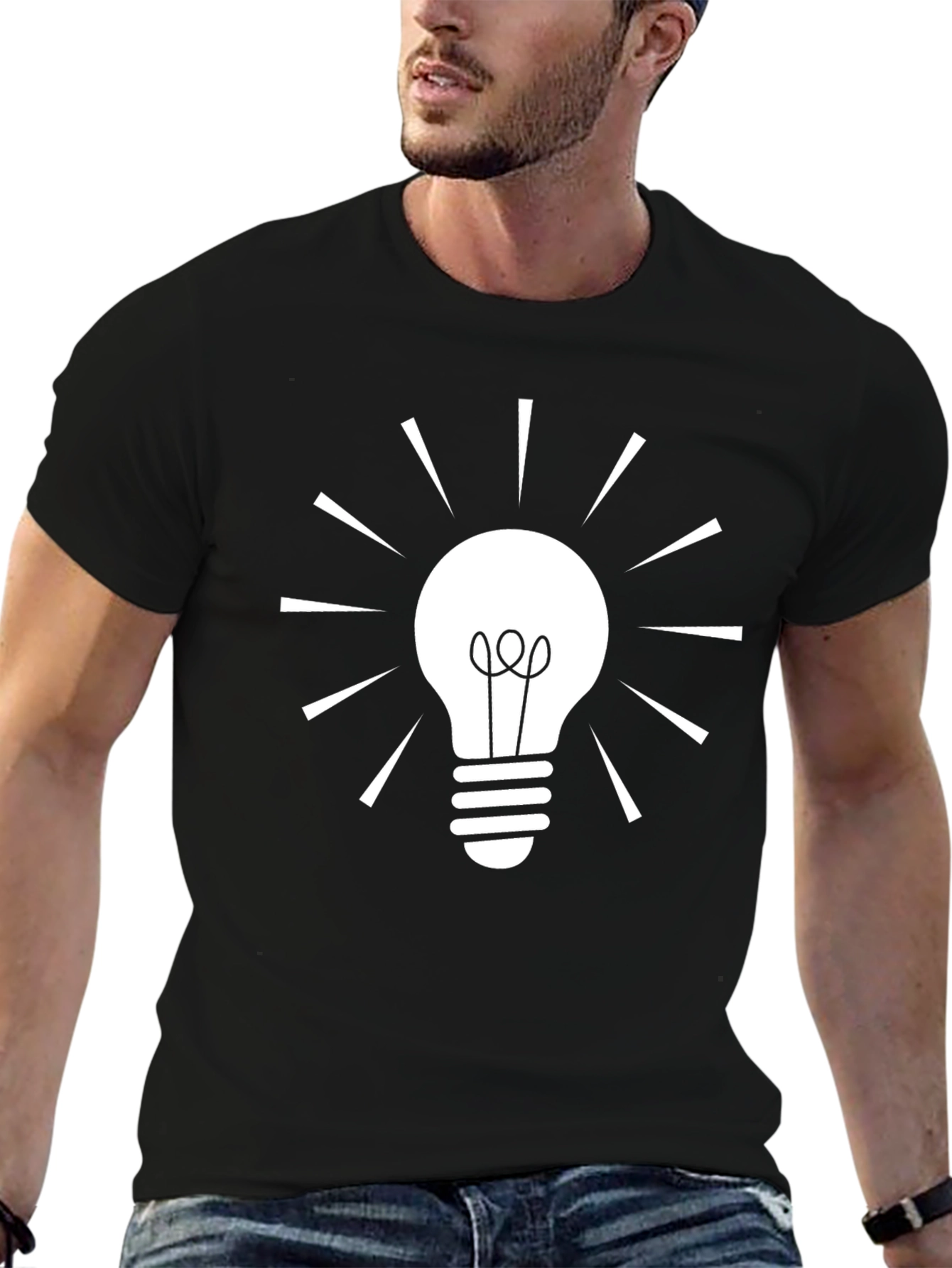Idea Bulb Graphic Tee - Black