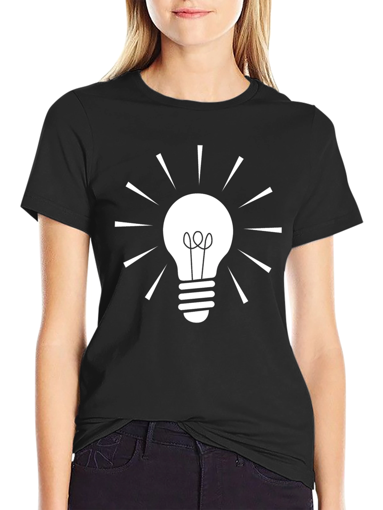 Idea Bulb Graphic Tee - Black