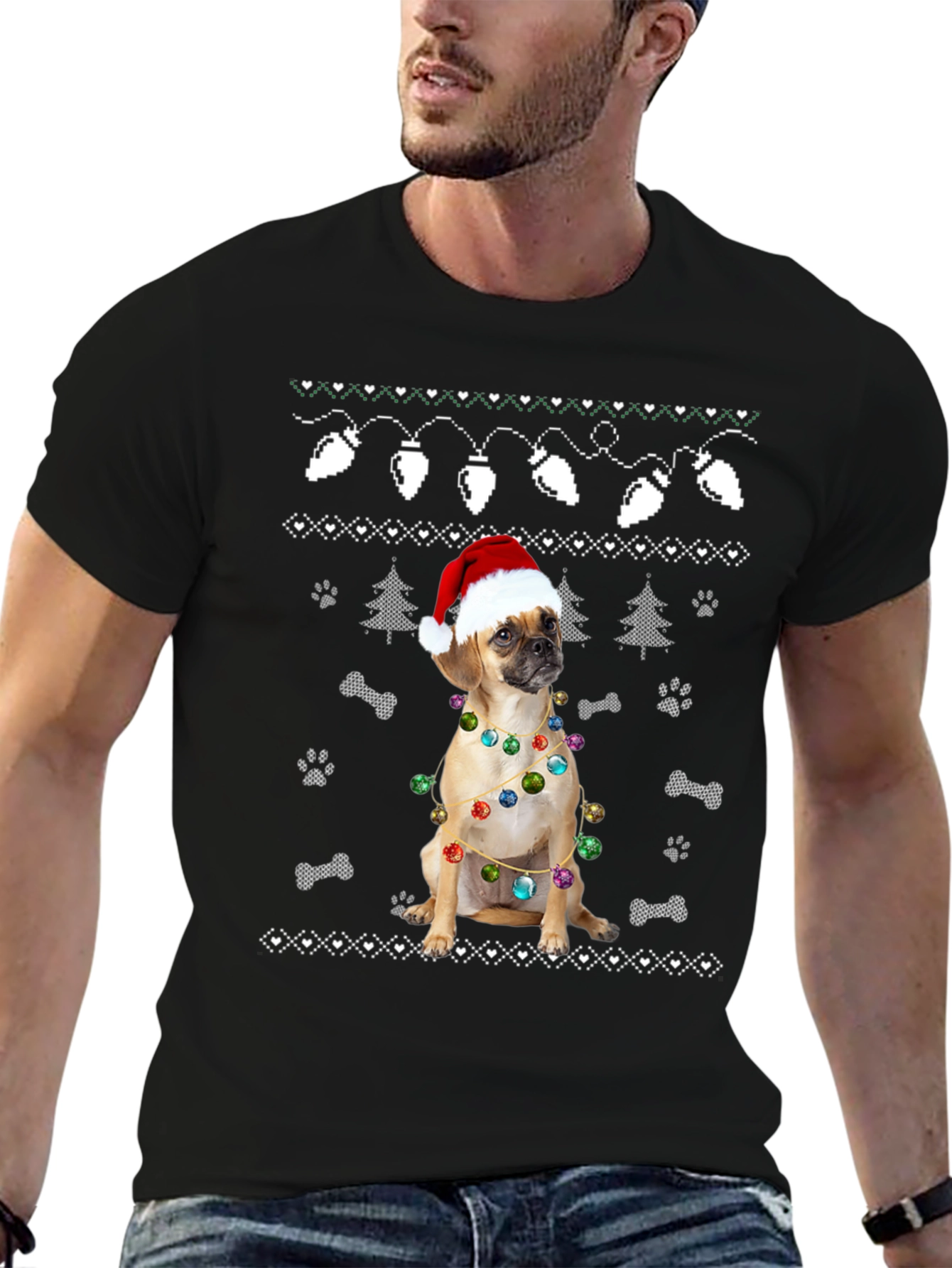 Festive Dog Christmas T-Shirt