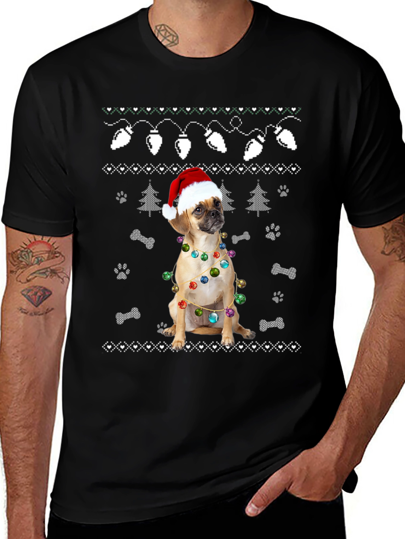 Festive Dog Christmas T-Shirt