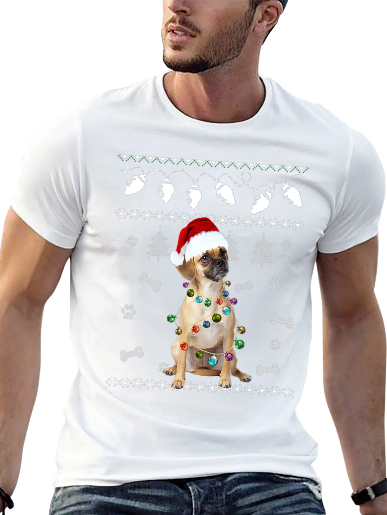 Festive Dog Christmas T-Shirt