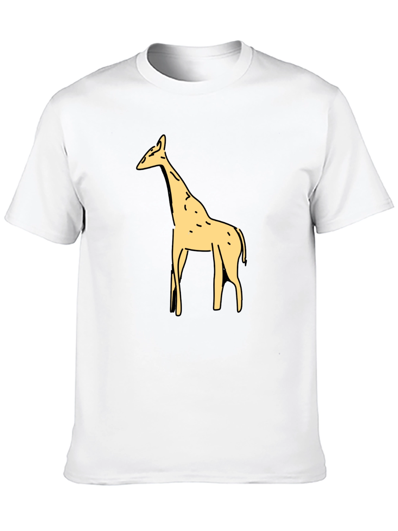 Giraffe Graphic Tee - Black Cotton T-Shirt