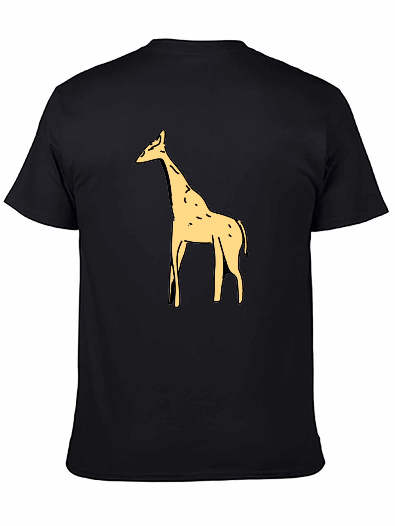 Giraffe Graphic Tee - Black Cotton T-Shirt