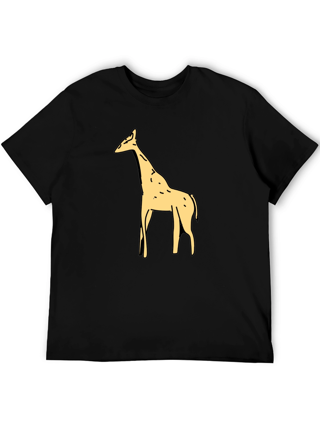 Giraffe Graphic Tee - Black Cotton T-Shirt