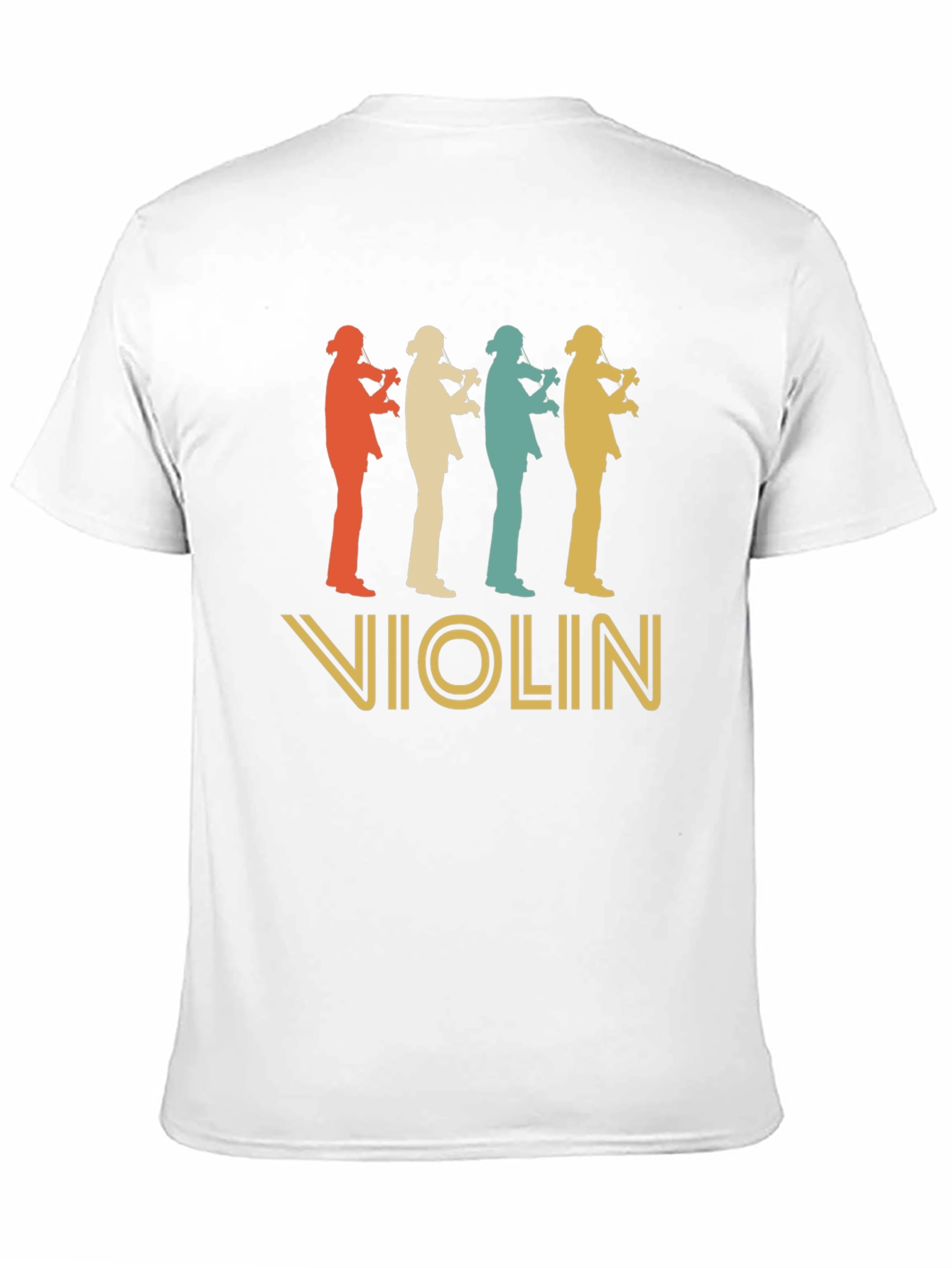Retro Violinist Silhouette Graphic T-Shirt