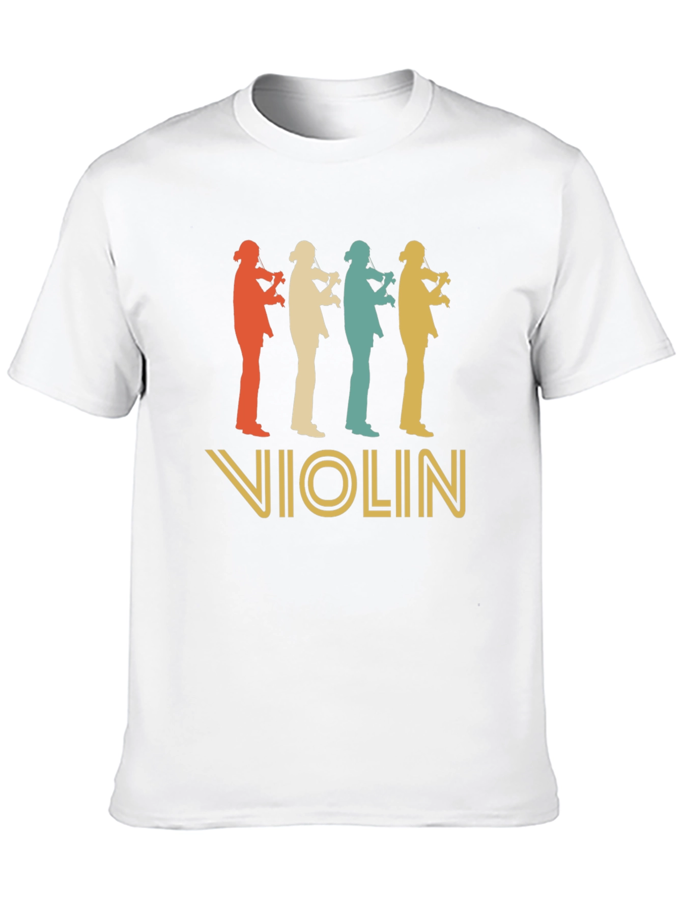 Retro Violinist Silhouette Graphic T-Shirt
