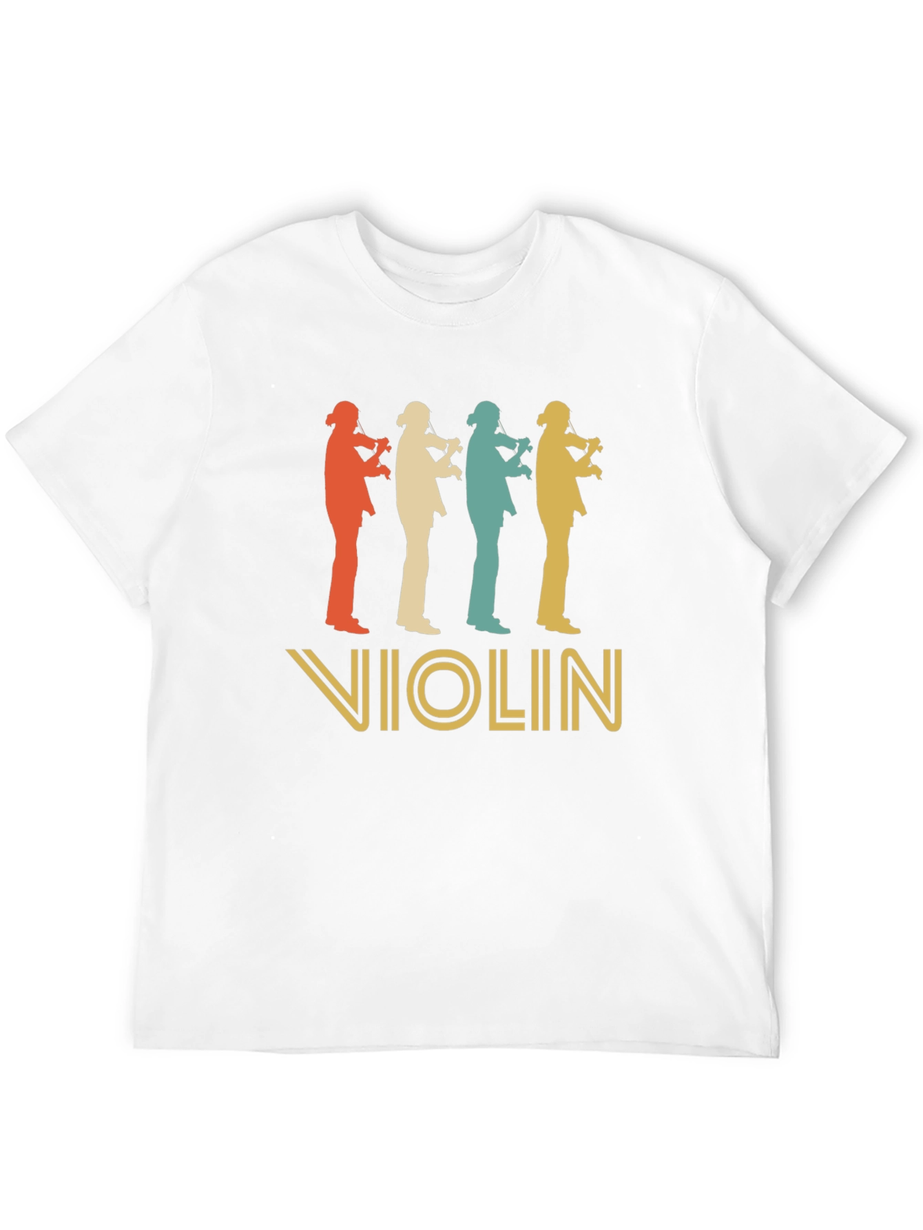 Retro Violinist Silhouette Graphic T-Shirt