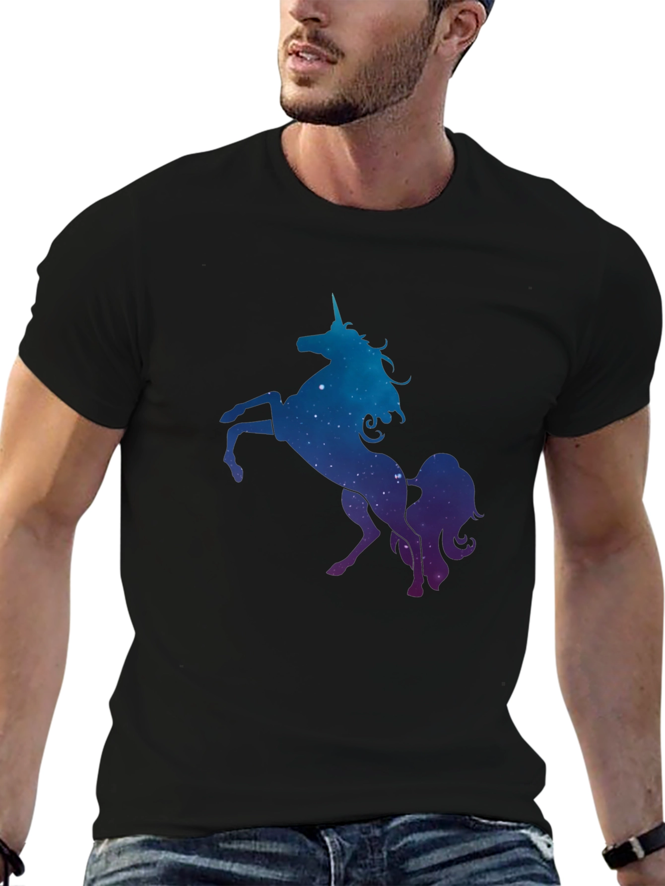 Cosmic Unicorn Graphic Tee - Black