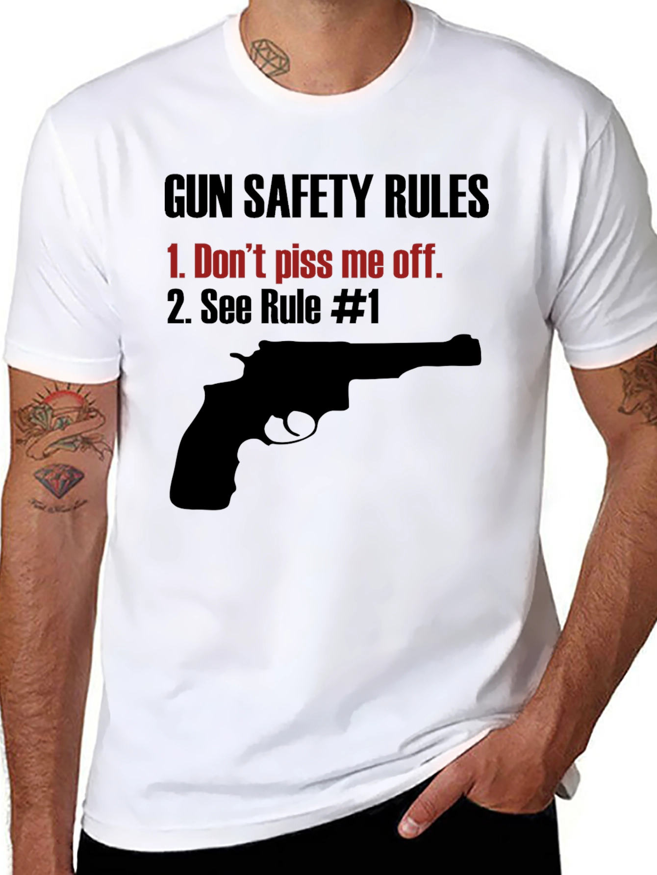 Gun Safety Rules Graphic Tee