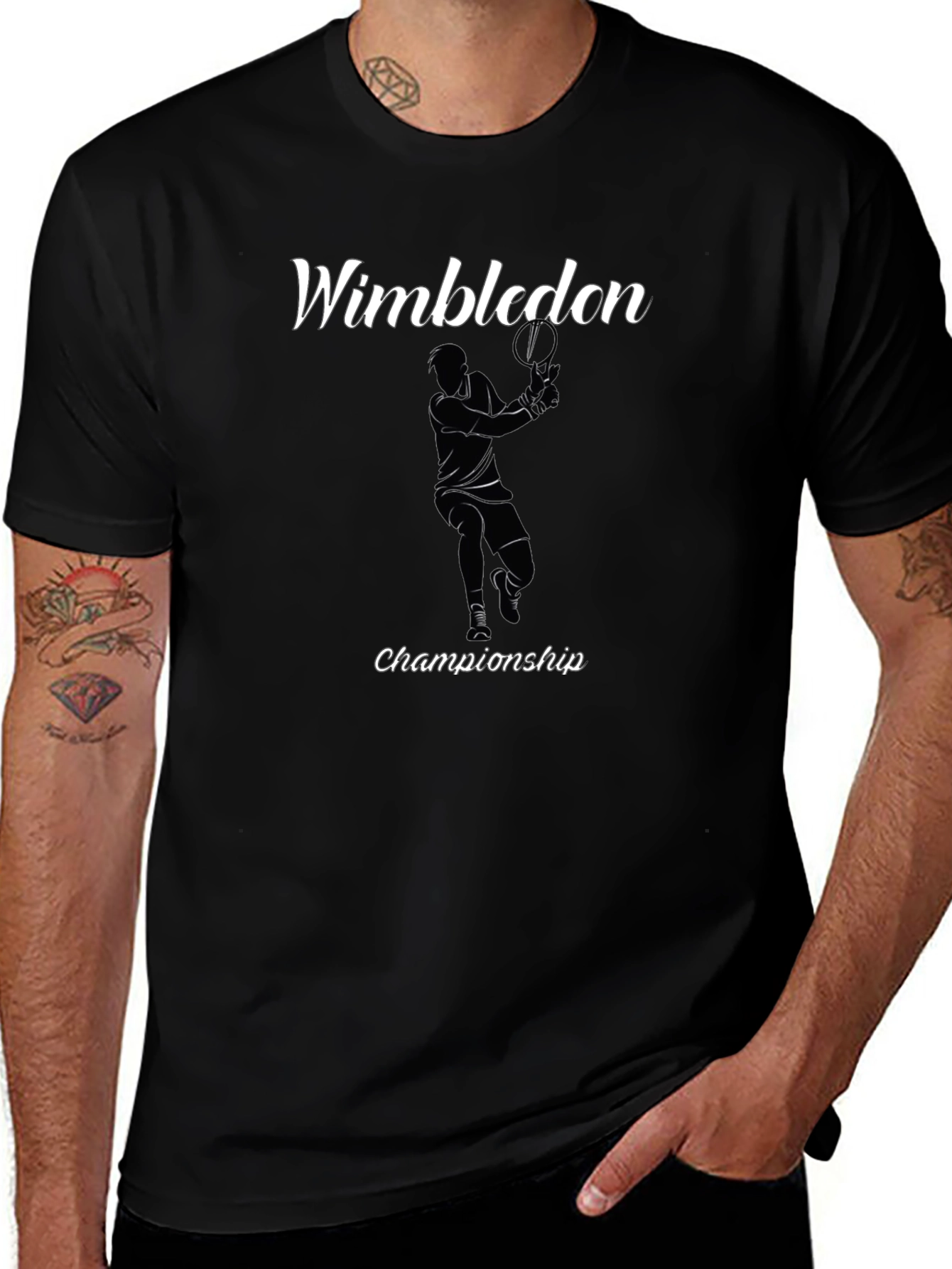 Wimbledon Championship Black Graphic T-Shirt