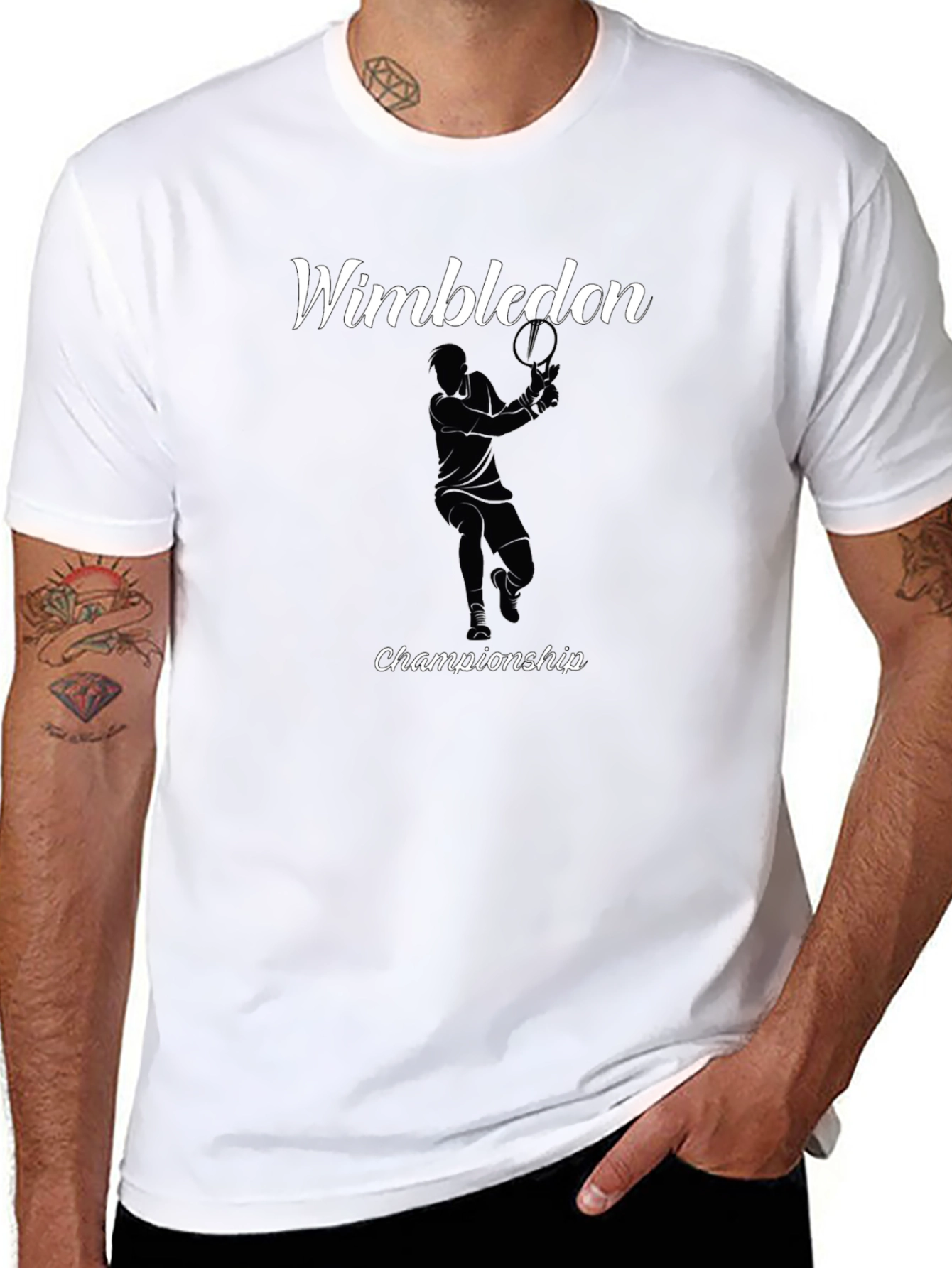 Wimbledon Championship Black Graphic T-Shirt