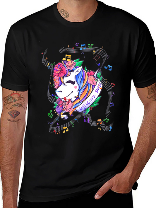 Unicorn Day Black Graphic Tee