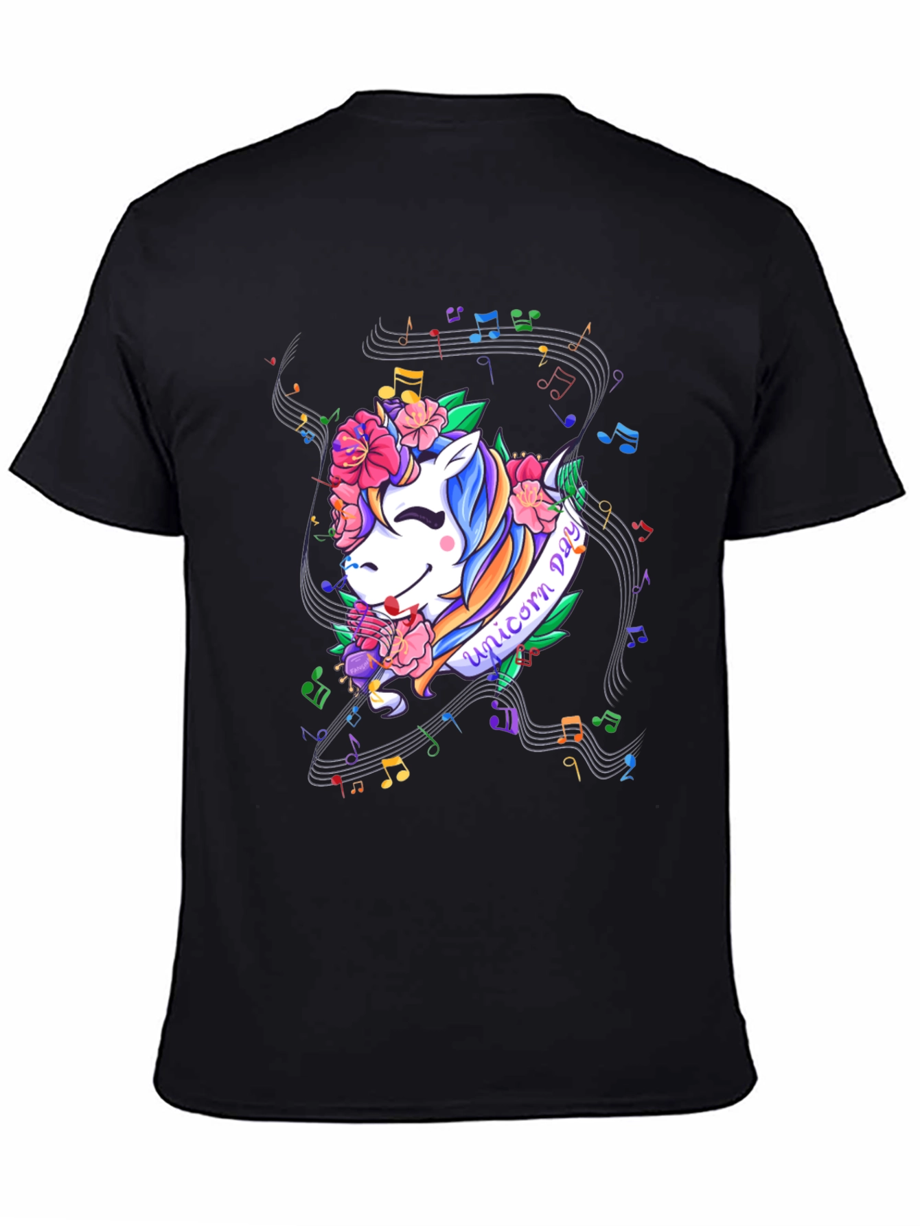 Unicorn Day Black Graphic Tee