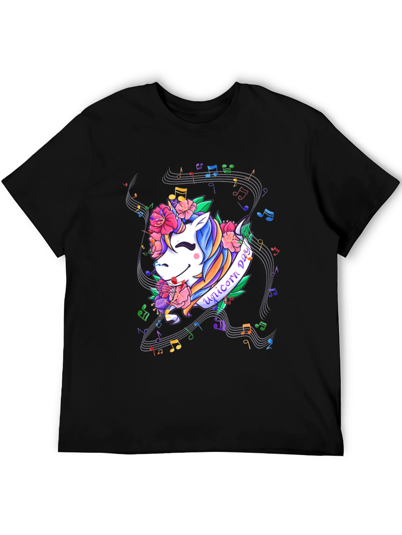 Unicorn Day Black Graphic Tee