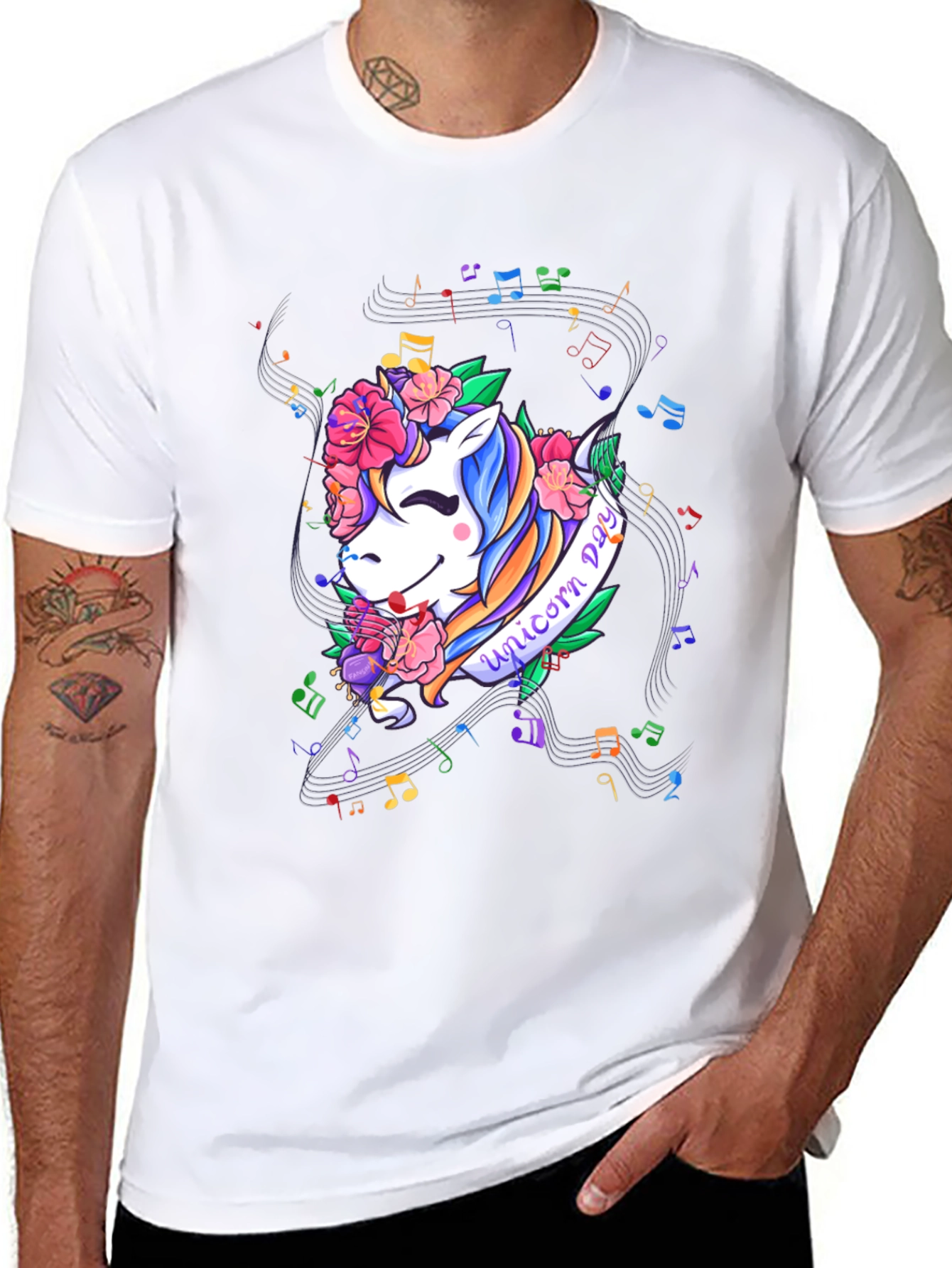 Unicorn Day Black Graphic Tee