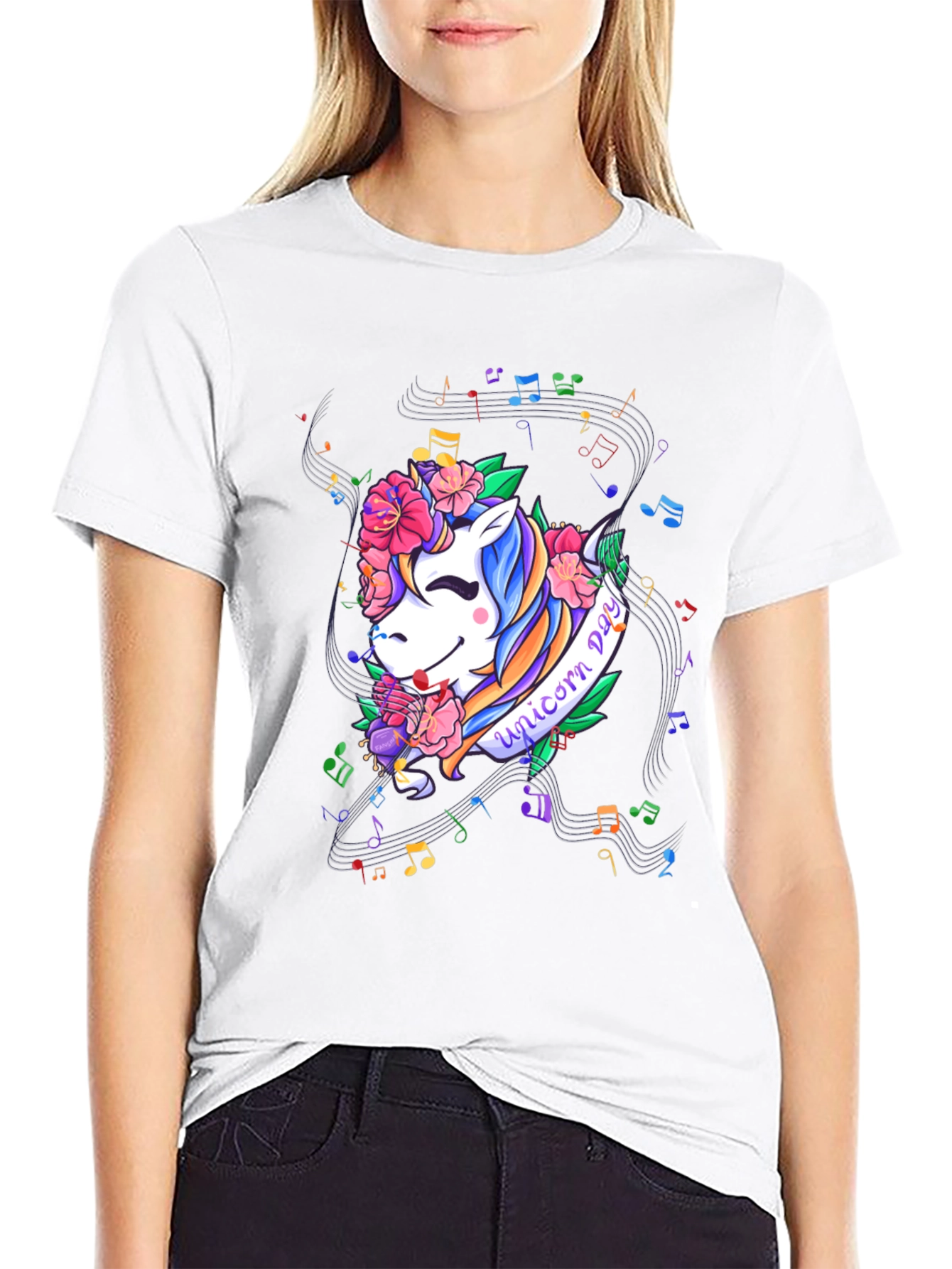 Unicorn Day Black Graphic Tee