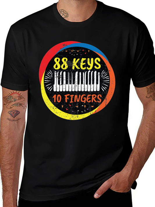 88 Keys 10 Fingers Graphic Tee - Music Lover Shirt