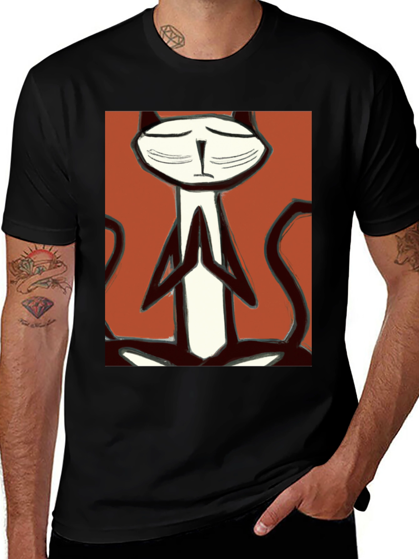 Meditating Cat T-Shirt - Zen Kitten Tee