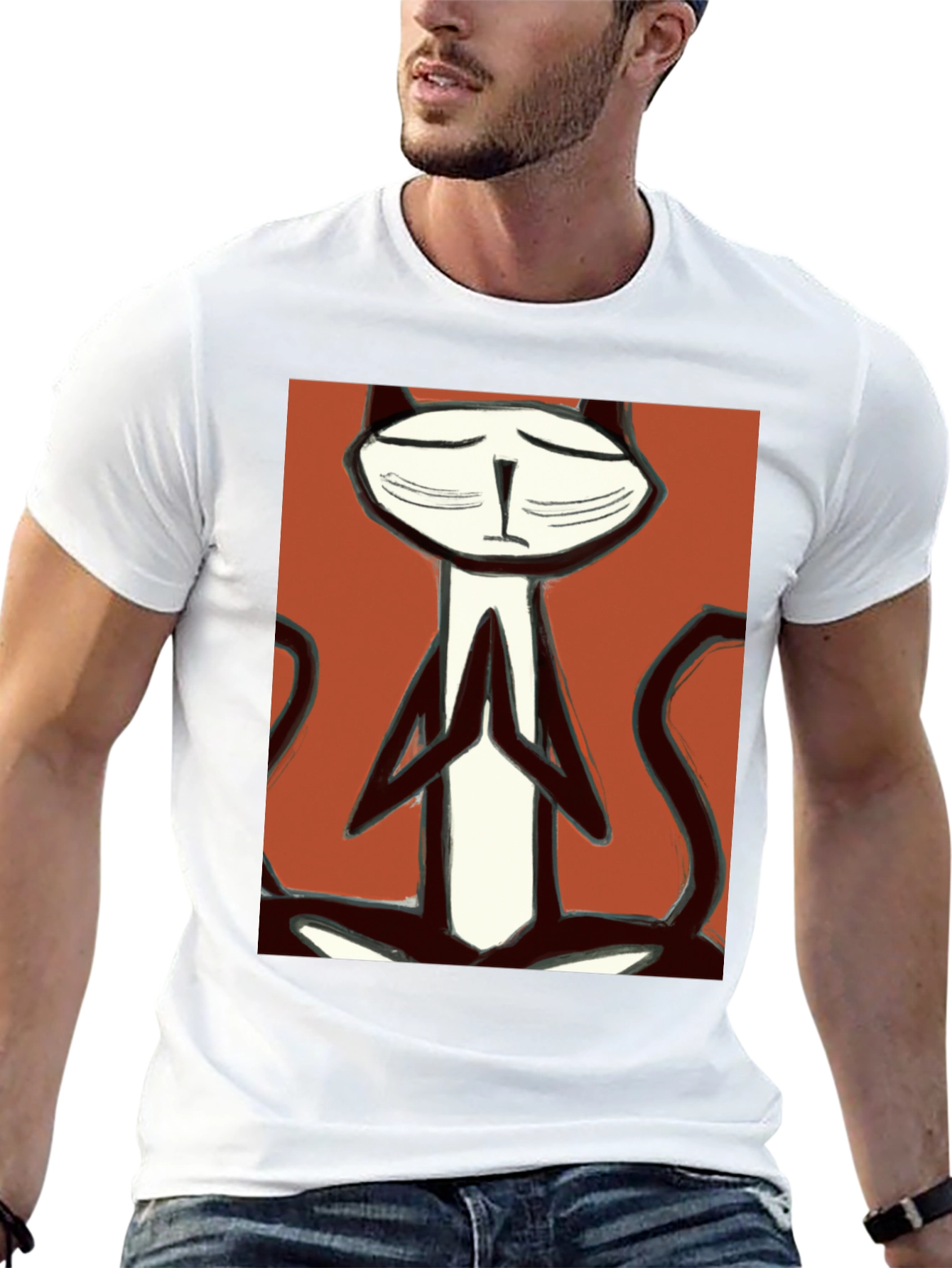 Meditating Cat T-Shirt - Zen Kitten Tee