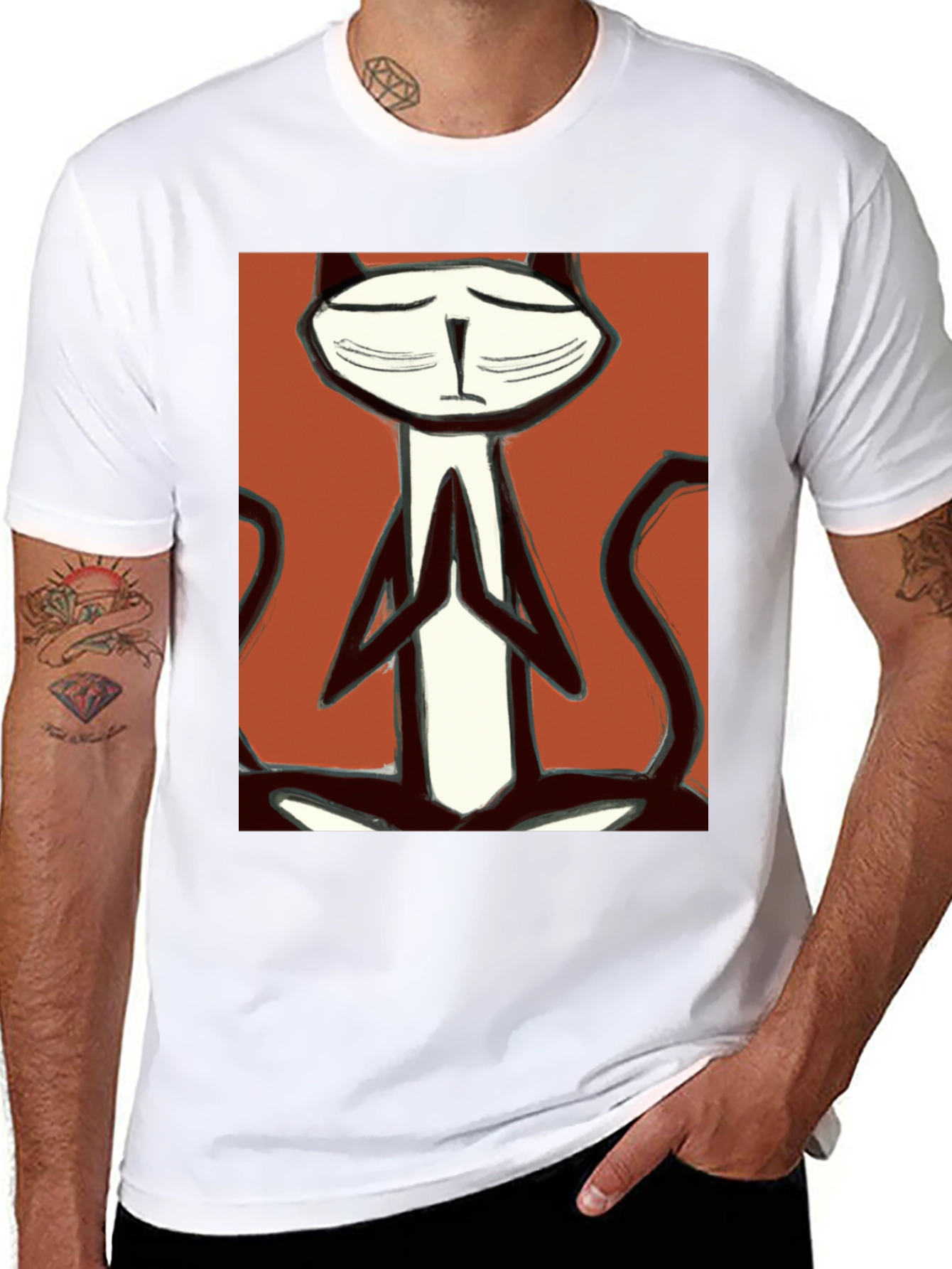 Meditating Cat T-Shirt - Zen Kitten Tee