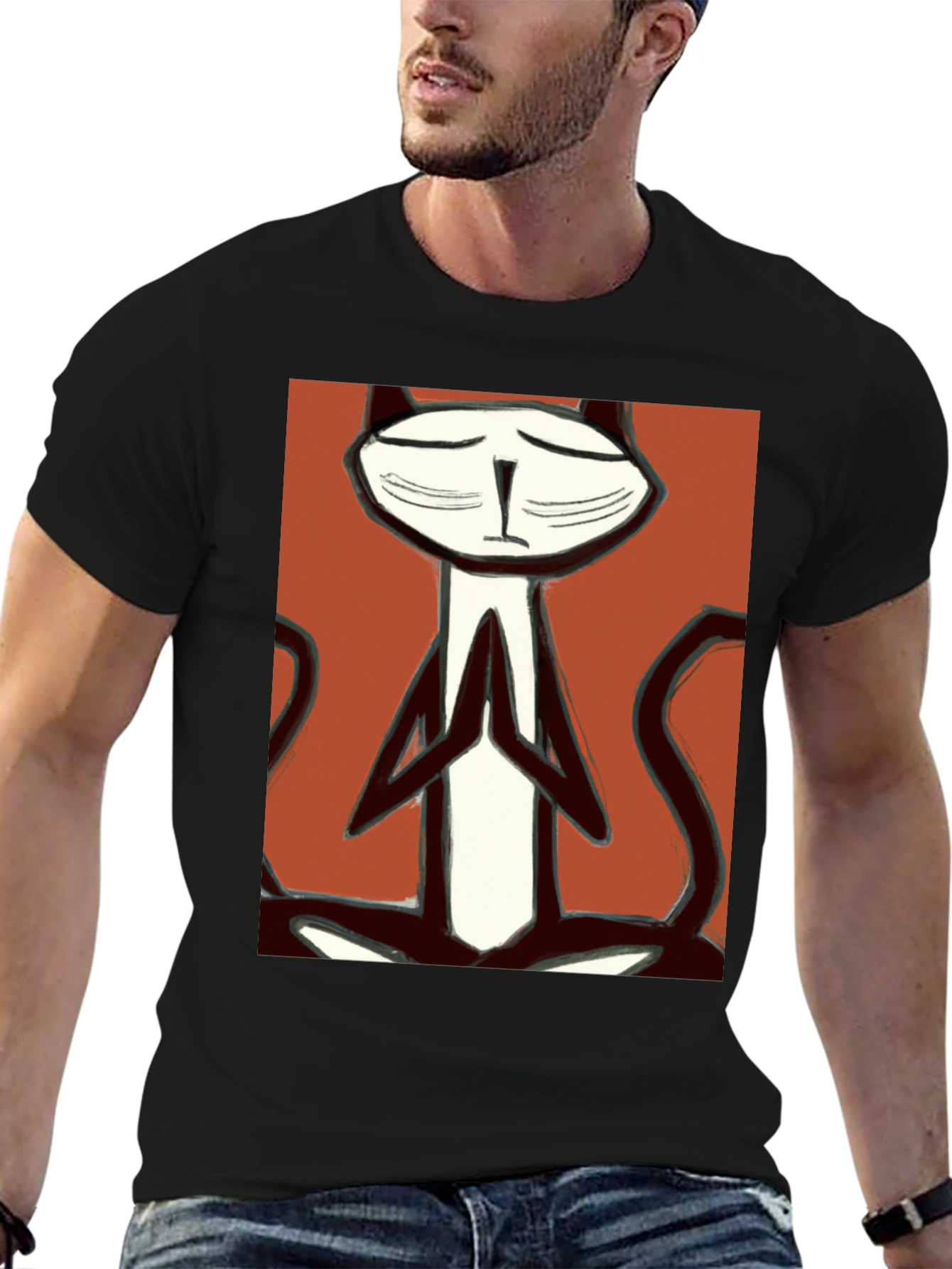 Meditating Cat T-Shirt - Zen Kitten Tee