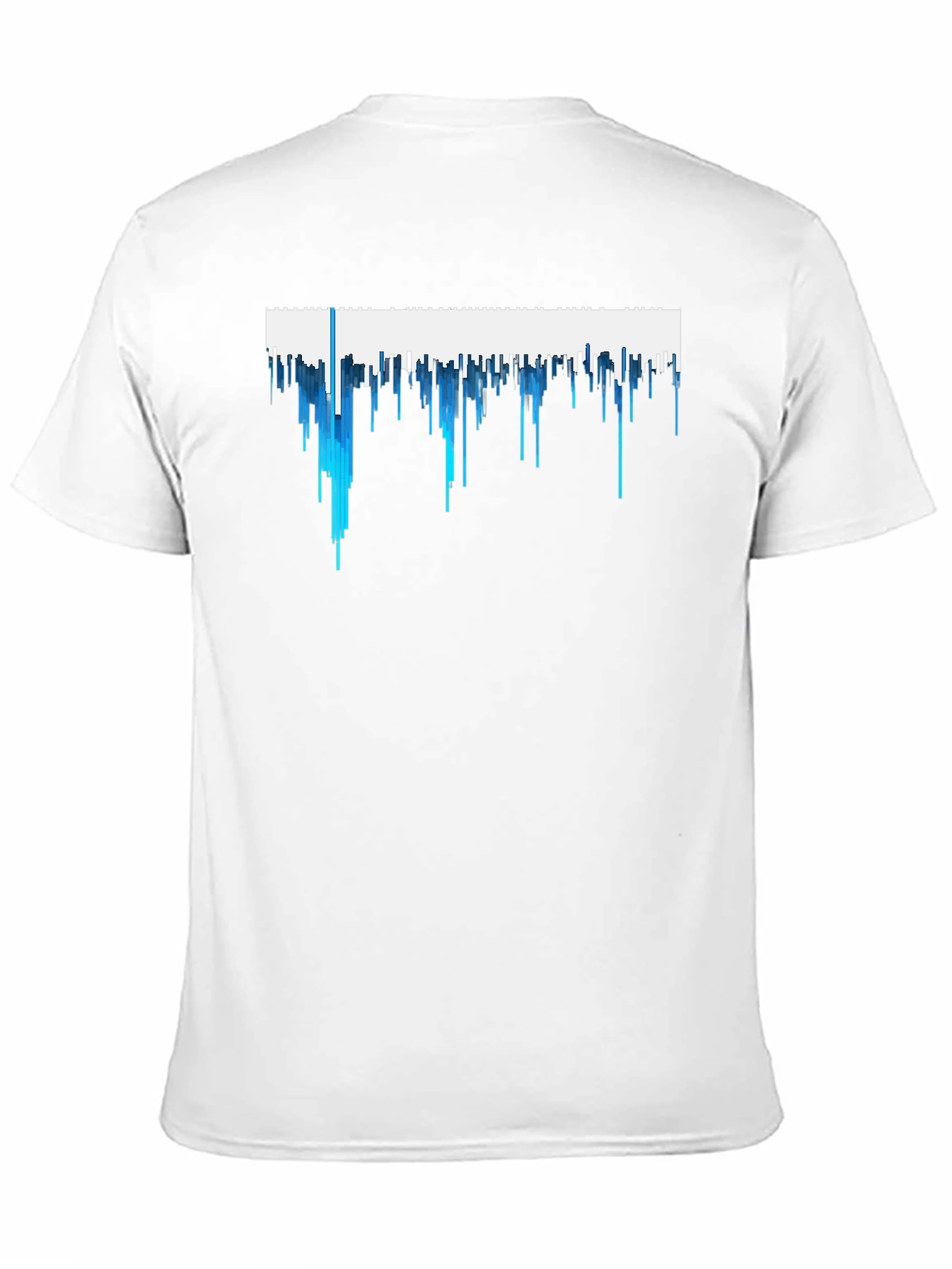 Abstract Blue Drip Design Black T-Shirt