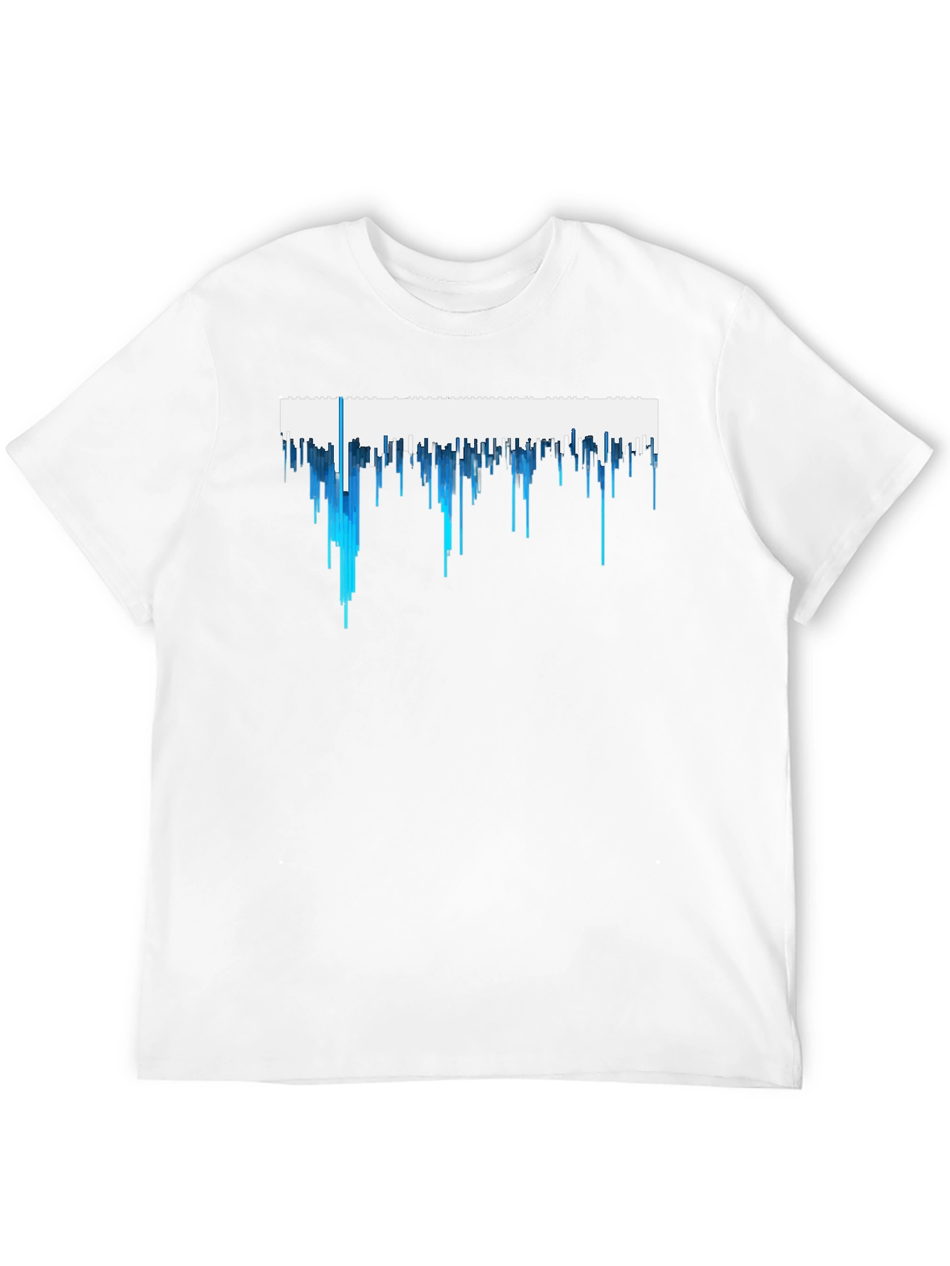 Abstract Blue Drip Design Black T-Shirt