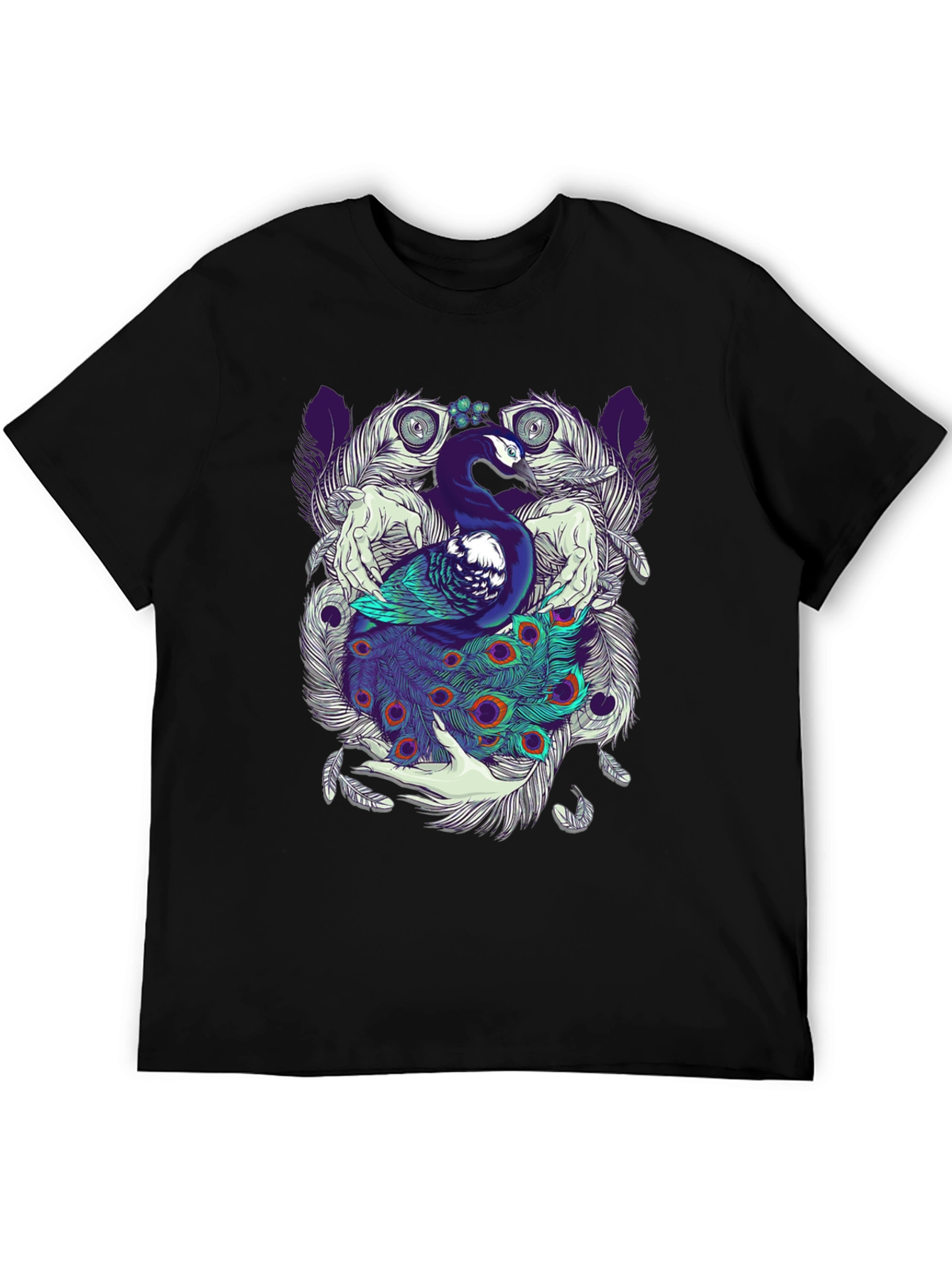 Peacock Feather Graphic Tee - Unique Design