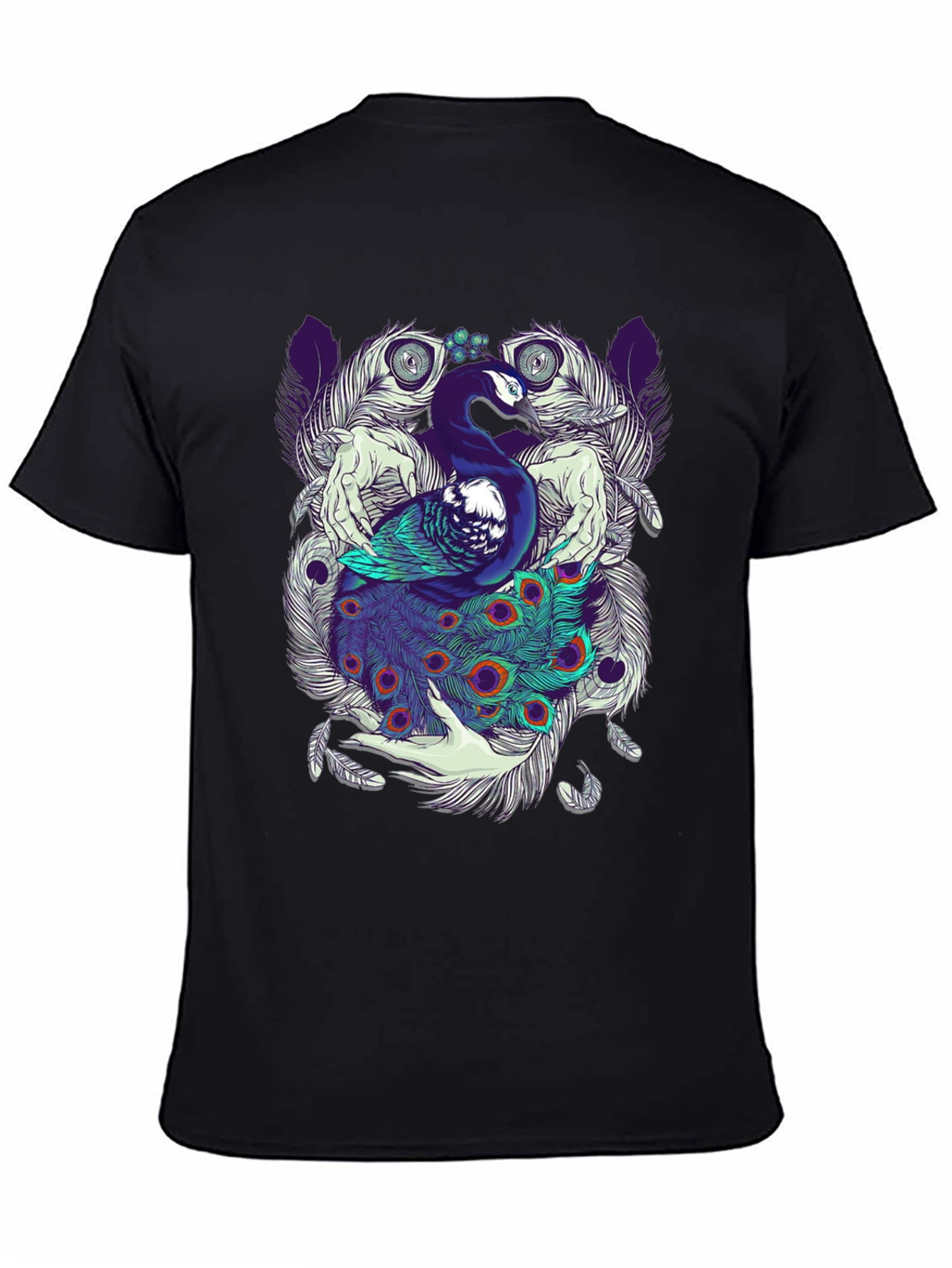 Peacock Feather Graphic Tee - Unique Design