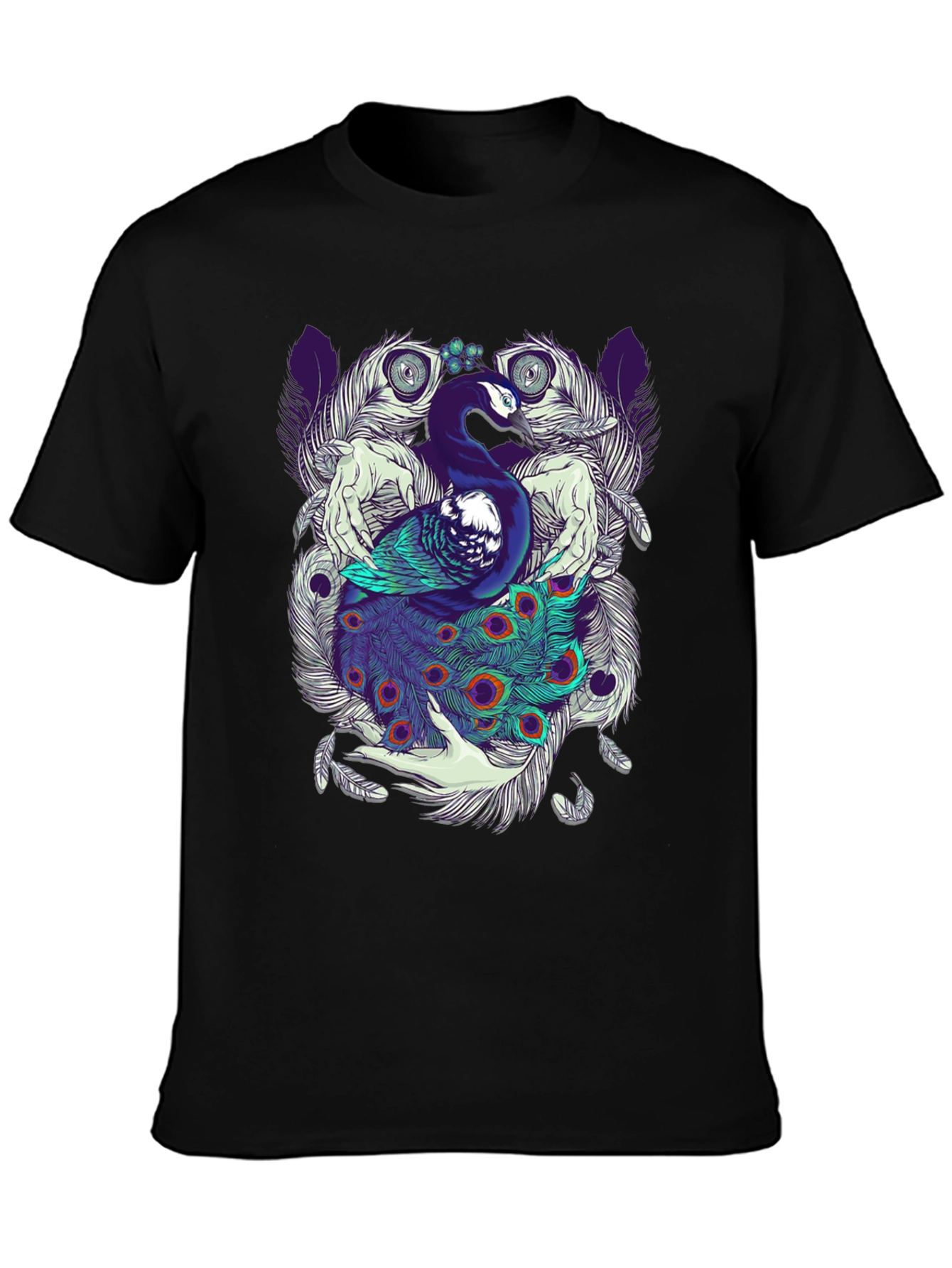 Peacock Feather Graphic Tee - Unique Design
