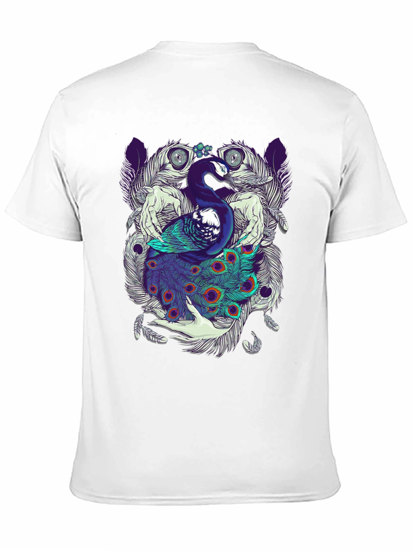 Peacock Feather Graphic Tee - Unique Design
